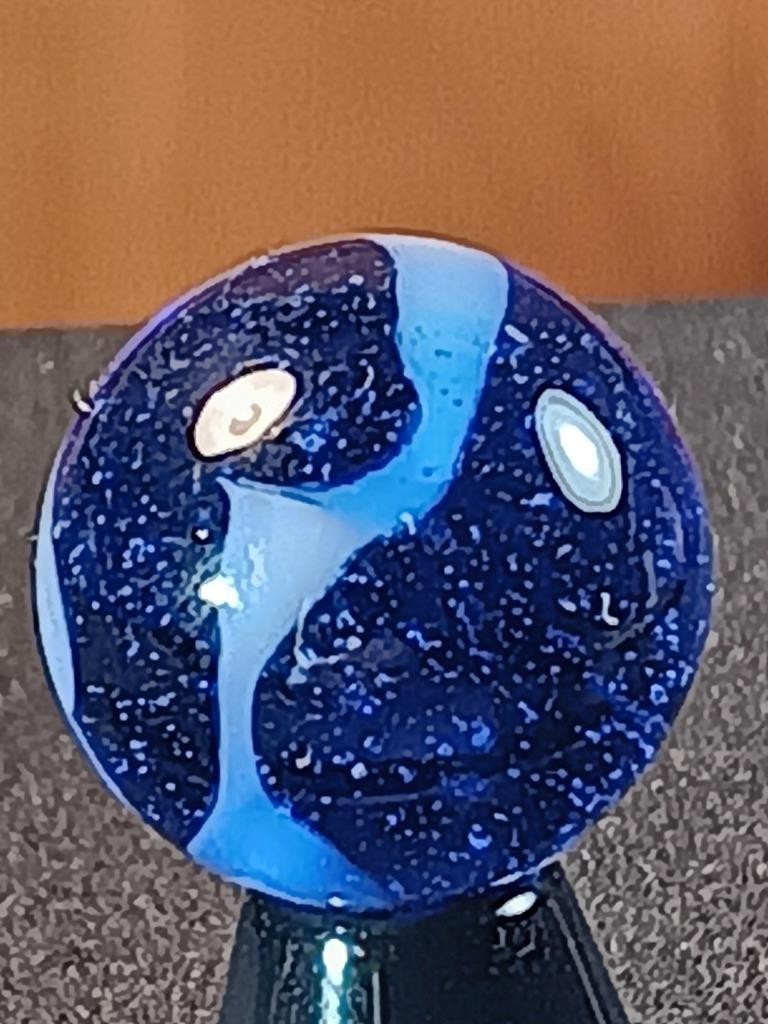 5/8″ Vacor Transparent Cobalt Sapphire Blue Jay Pearl White Serious Marble B232