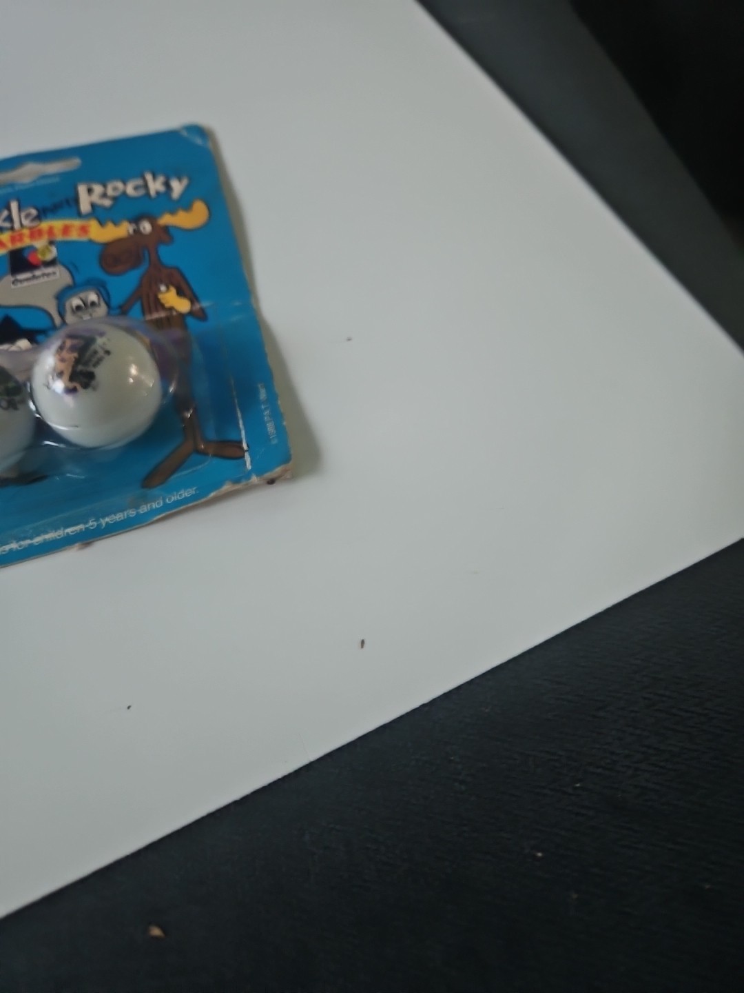 2 1988 Bullwinkle & Rocky Moosion Impossible Marbles 100% Pure Glass New Other