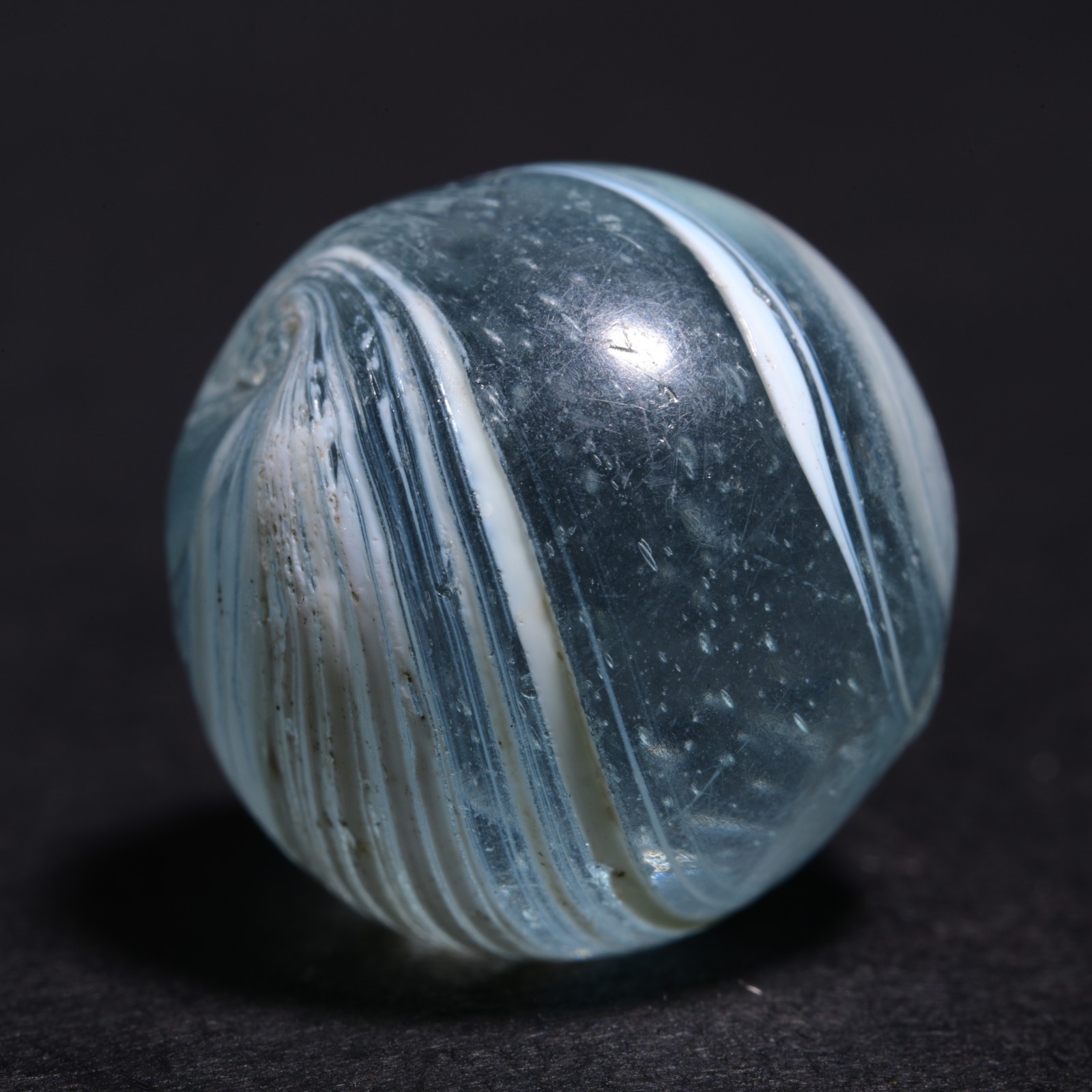 Indian Marble German Handmade Antique Clear & Ice White 14.4mm 9/16”