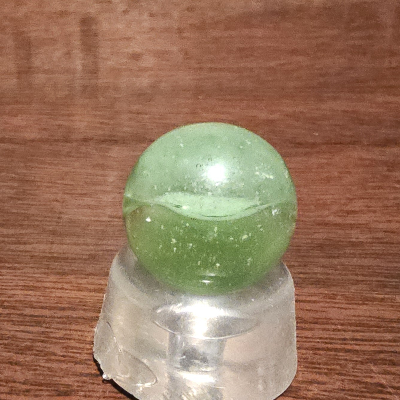 Vintage C. E. Bogard Hybrid Cats Eye Green In Clear .718″ Shooter Marble