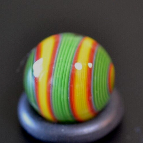 BRYAN TRILLAS GLASS MARBLE/.542″-VIOLET BLACKLIGHT LUCKY STRIPE-SUNFLOWER,LIME,R