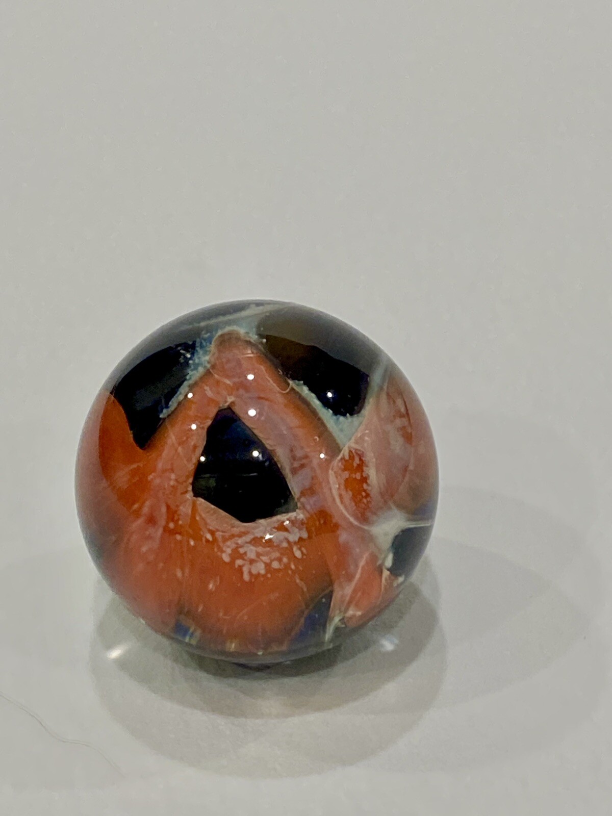 Glass Boro Marble Lot Of 2 Freemason Hand Made Art Sculpture Multi Color Design