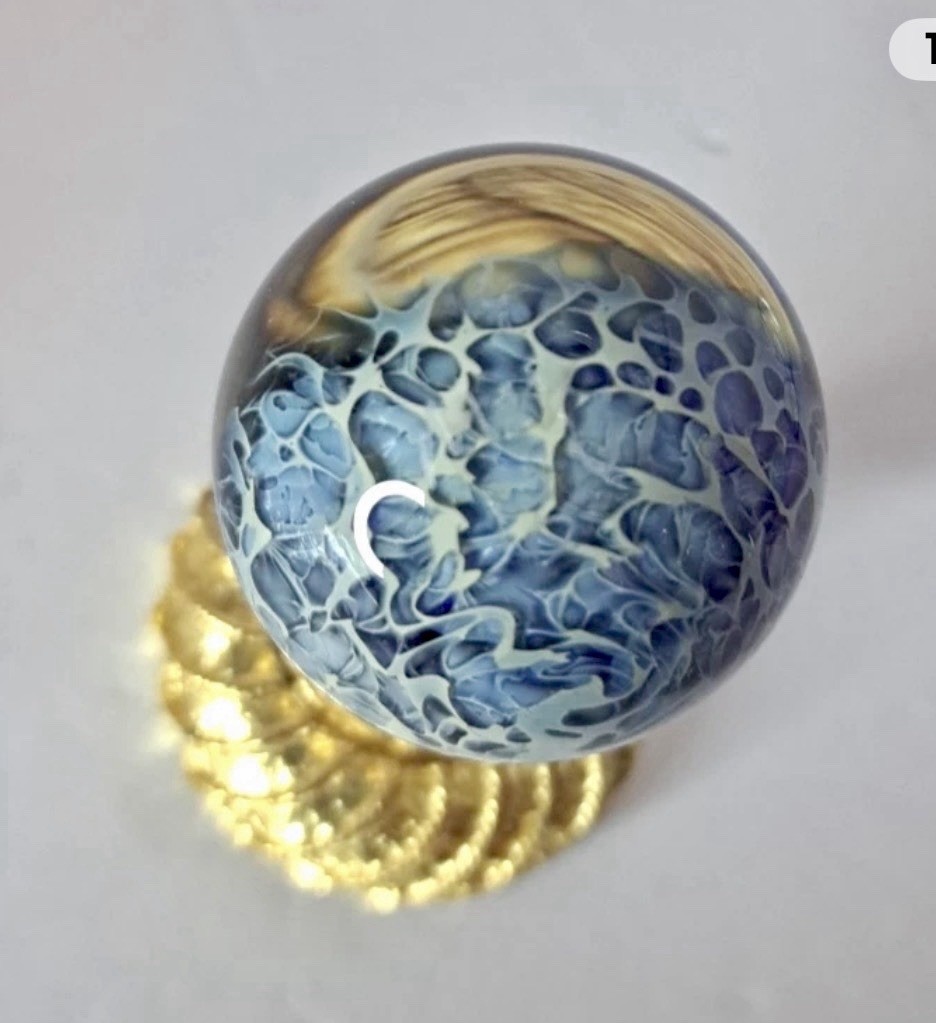 Mazet Studio’s Art Glass Dichroic Vortex Marble 1.6″