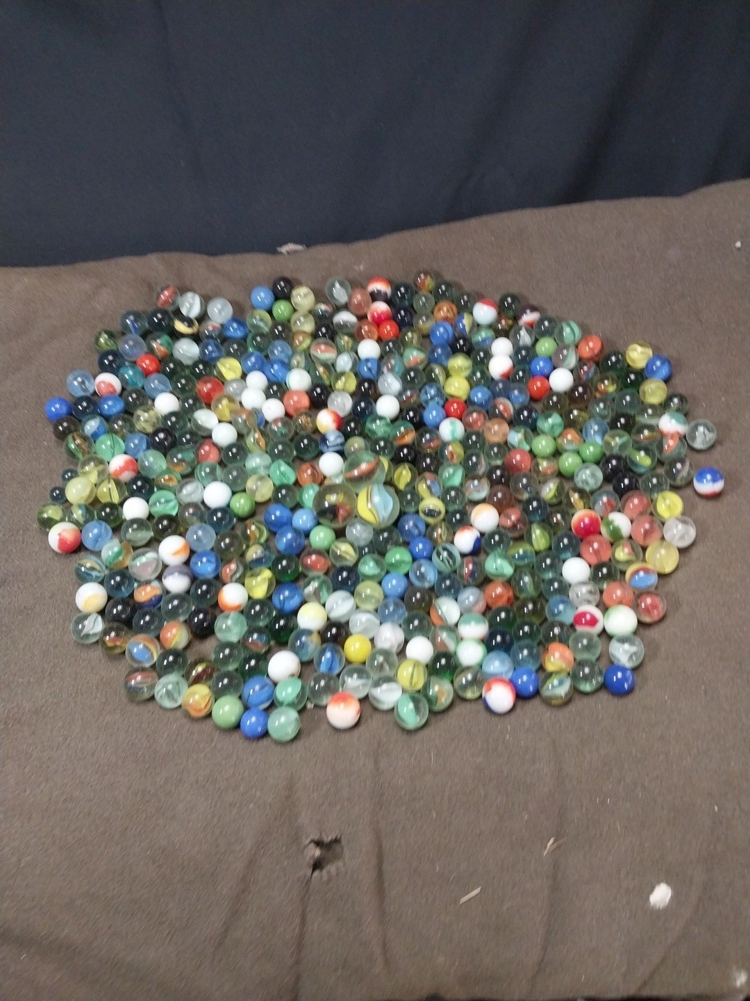 Vintage Glass Marbles Bulk Wholesale Lot Close To 5 Lbs. 3 Large ! LOOK- WOW
