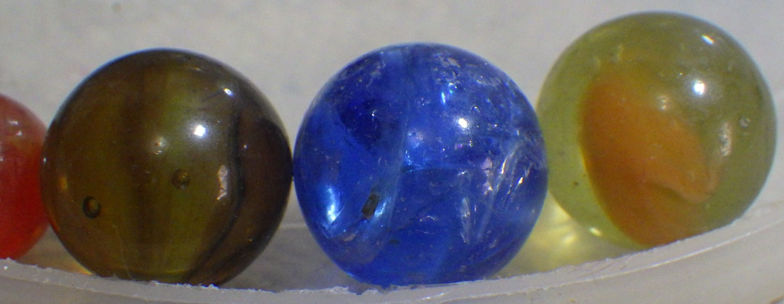 15 vintage marbles lot barely color swirls 1 tiny orange blue green purple brown