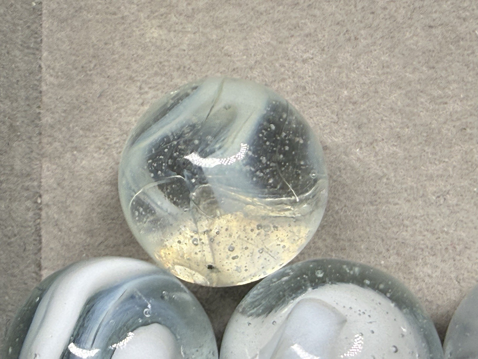 Lot Of 10 Champion Wirepull Puzzle Brain Marbles .59” To .63” NM(+) To Mint