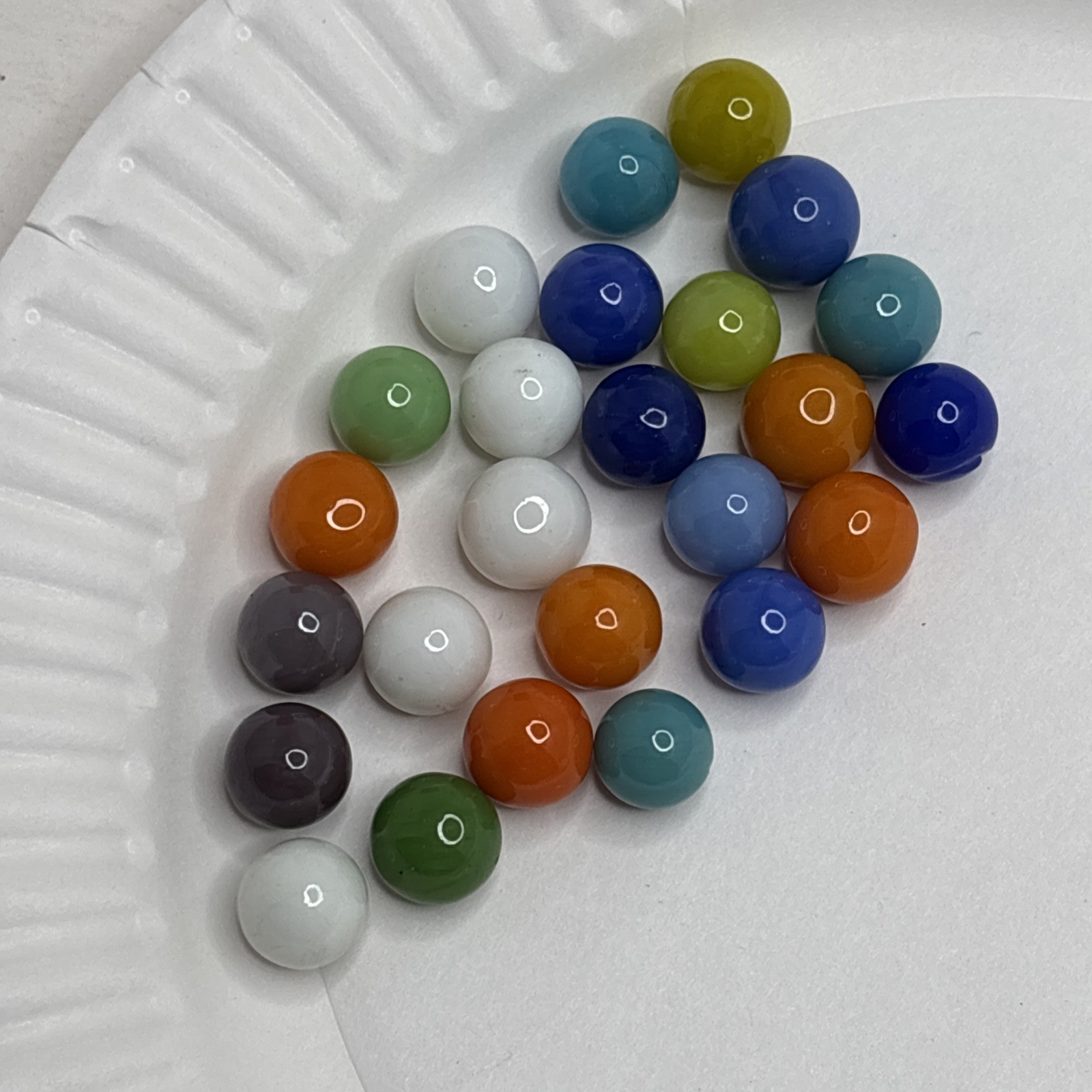 Vintage Bright Color Glass Marbles Lot of 25 Peewee Size D