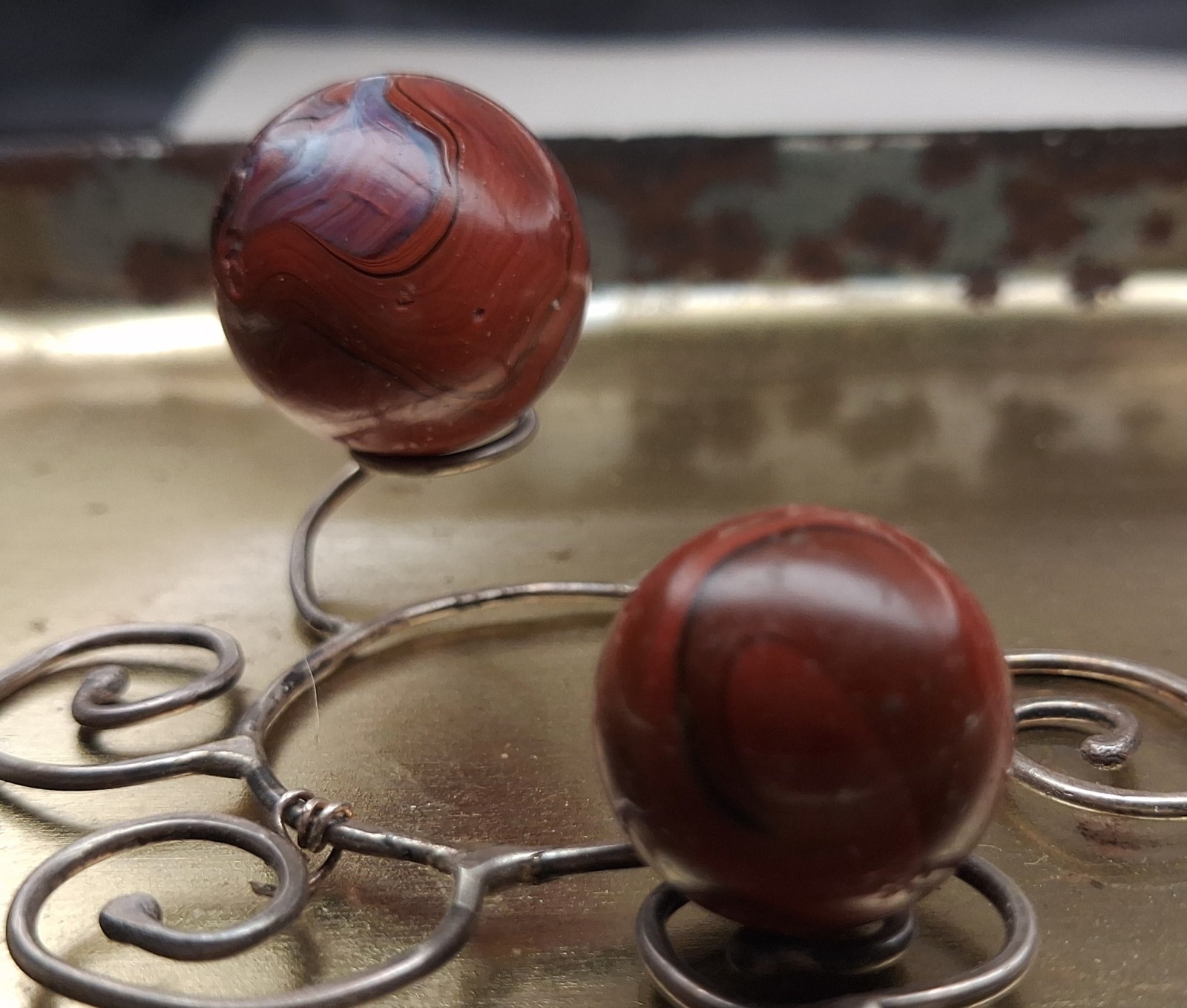 Vintage BRICK Remelt Marbles – Solid Oxblood Rare HTF .65-.81 Fortunate Find!