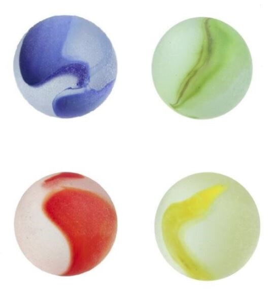 Bulk 16mm Frosted Rainbow Glass Marble Players Pack of 50 Assorted Colors