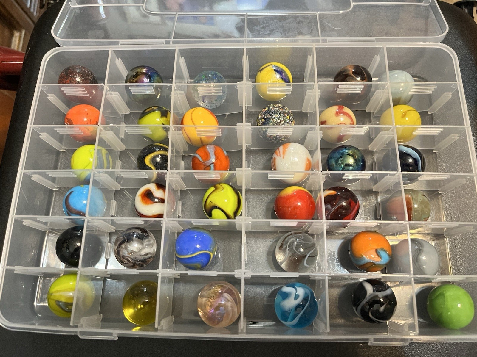 Vintage Shooter Marbles Lot With Case Fast Shipping