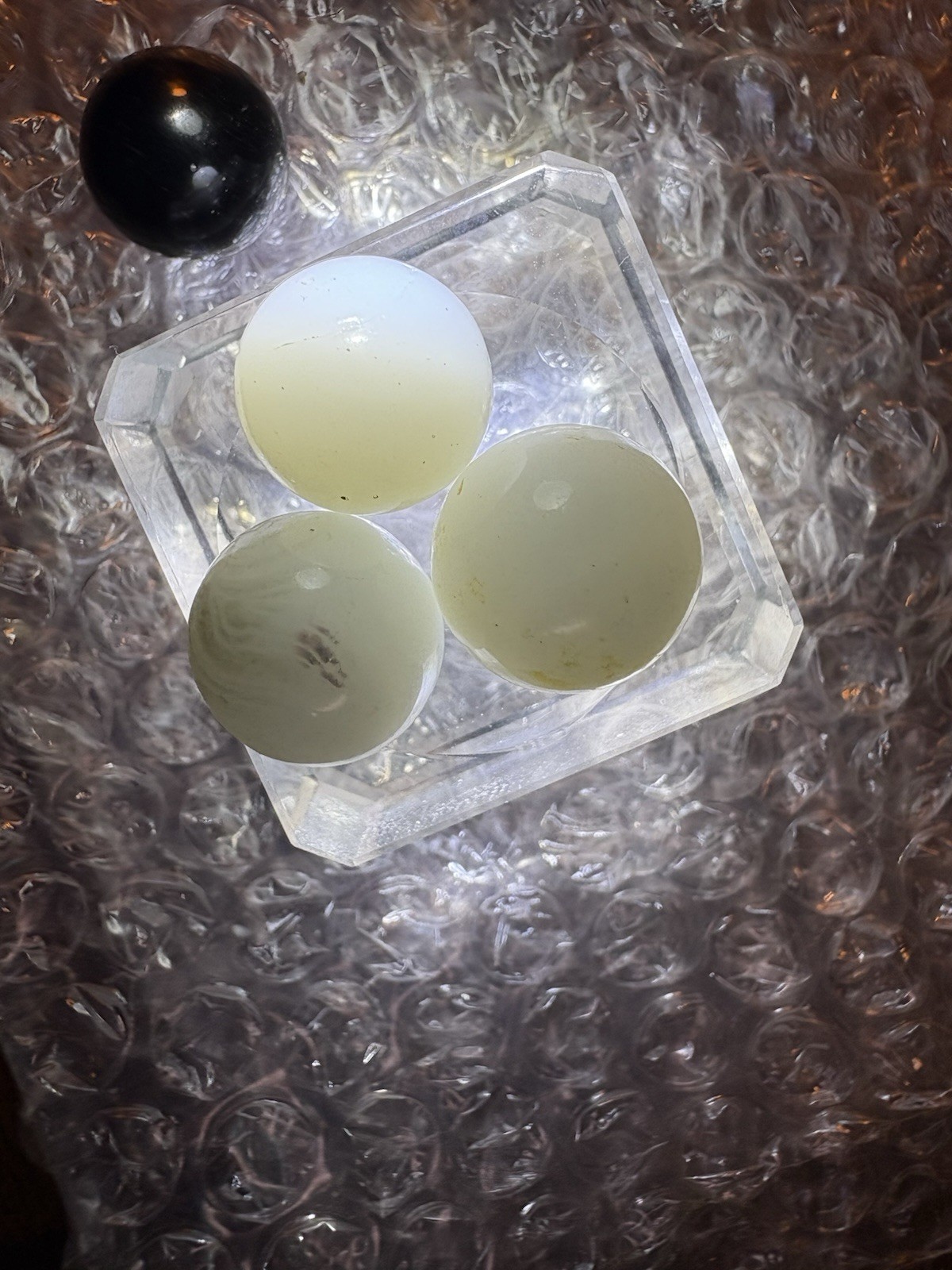Vintage a lot of 9 marbles, Opaque, Clearies, Sea Foam Frosted, Misc. 1920s-30s