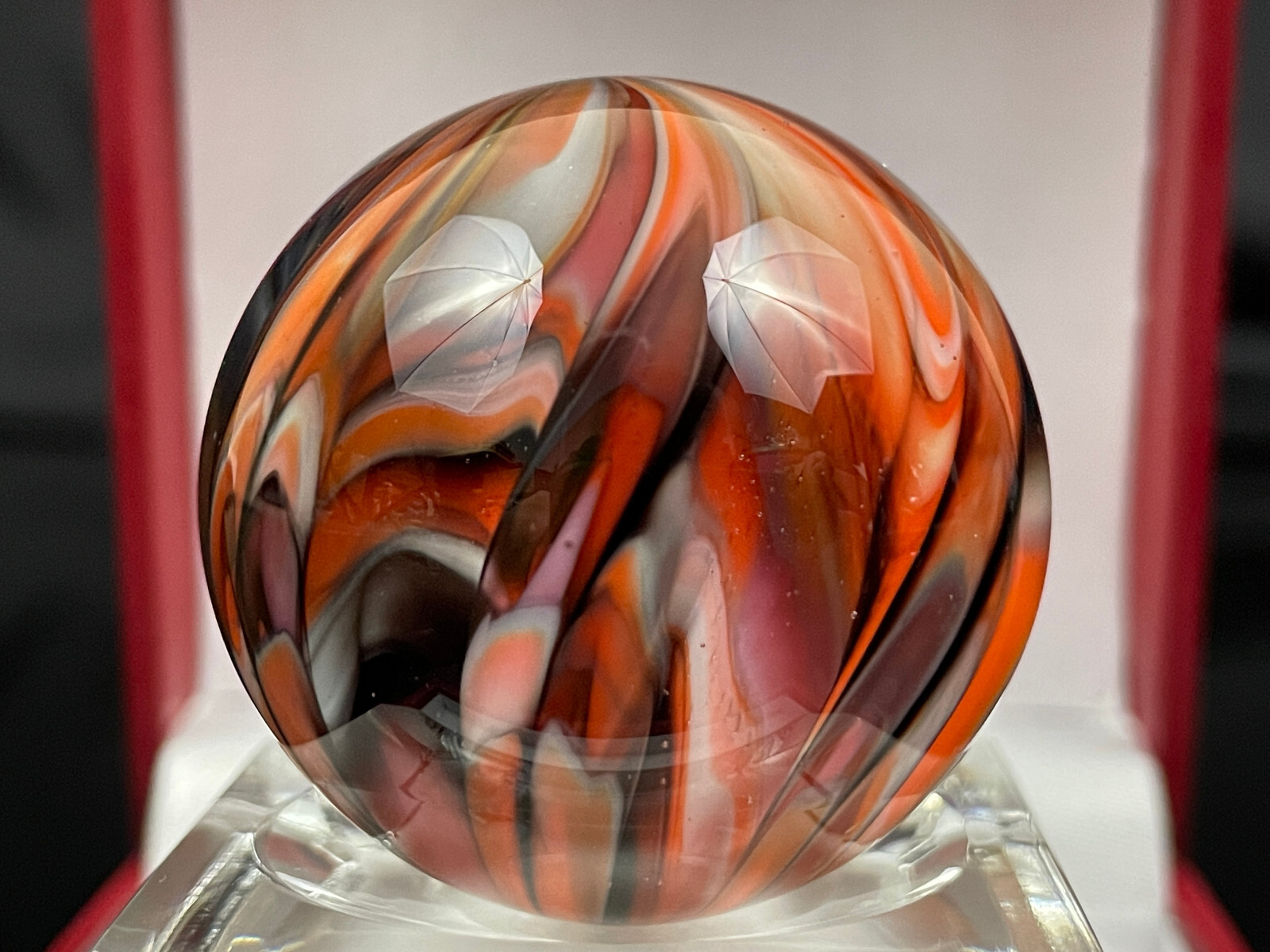 Rick Davis Glass Art Marble 1.48″ Signed #42