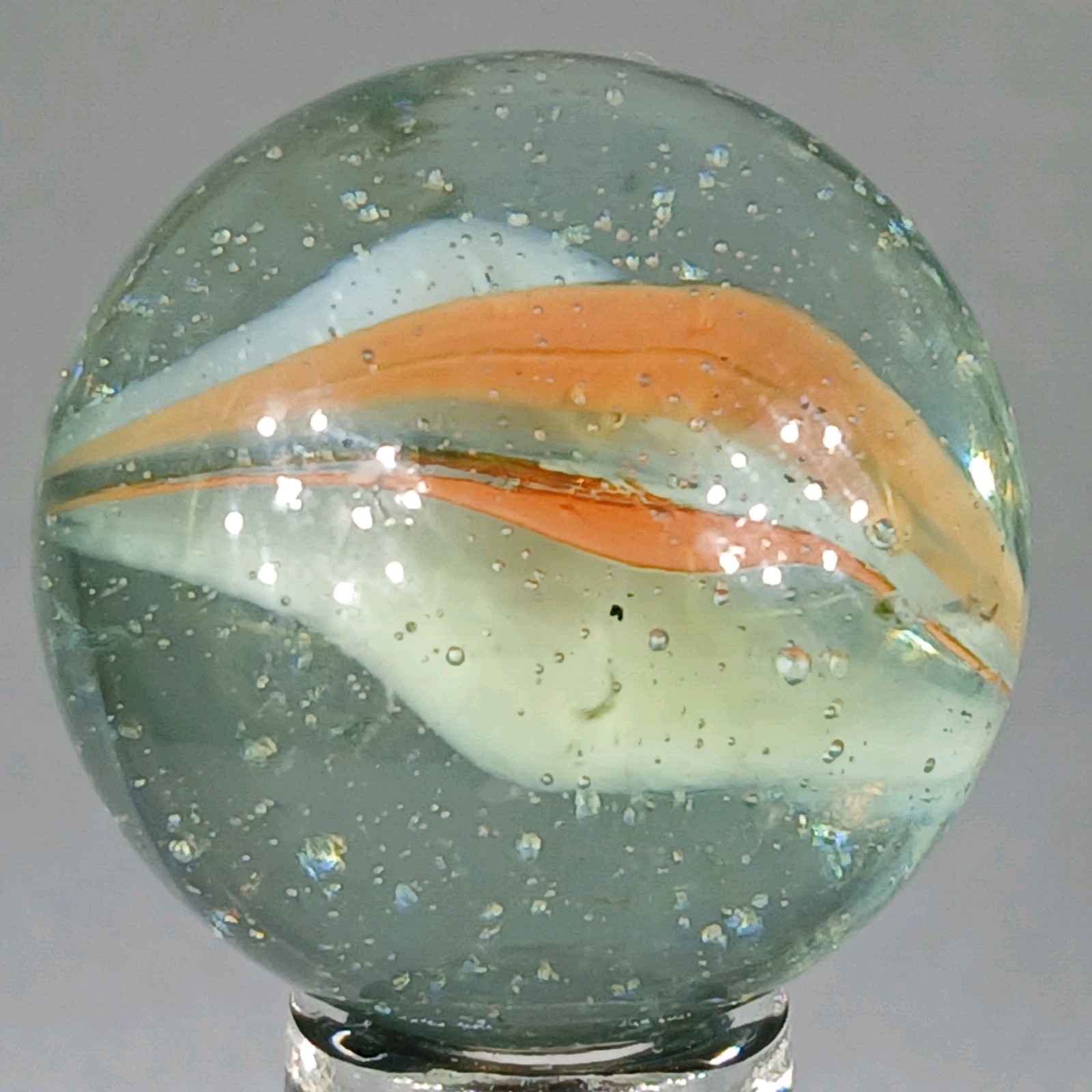 Large Vintage Tri-Color Hybrid Cat’s Eye Marble .99 Inches Near-Mint Condition