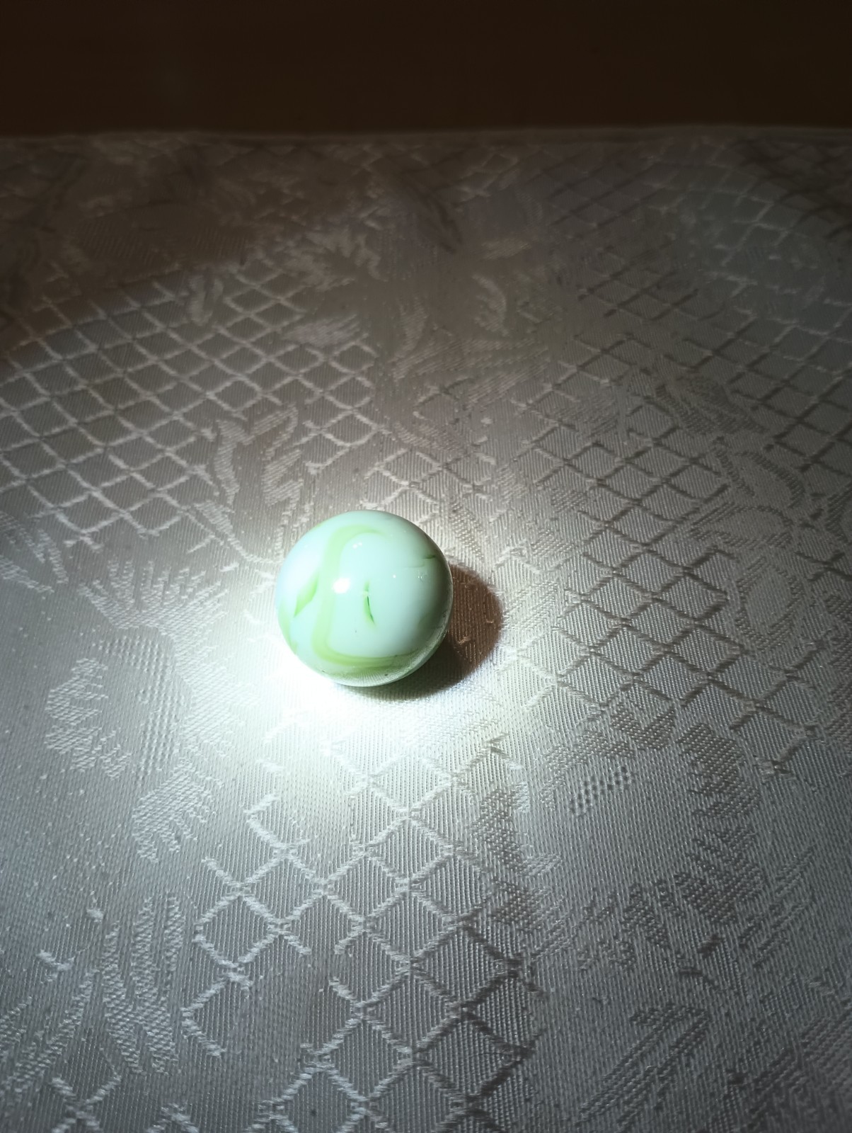Vintage 1 Inch Opaque Green Marble Shooter Swirl Collectible