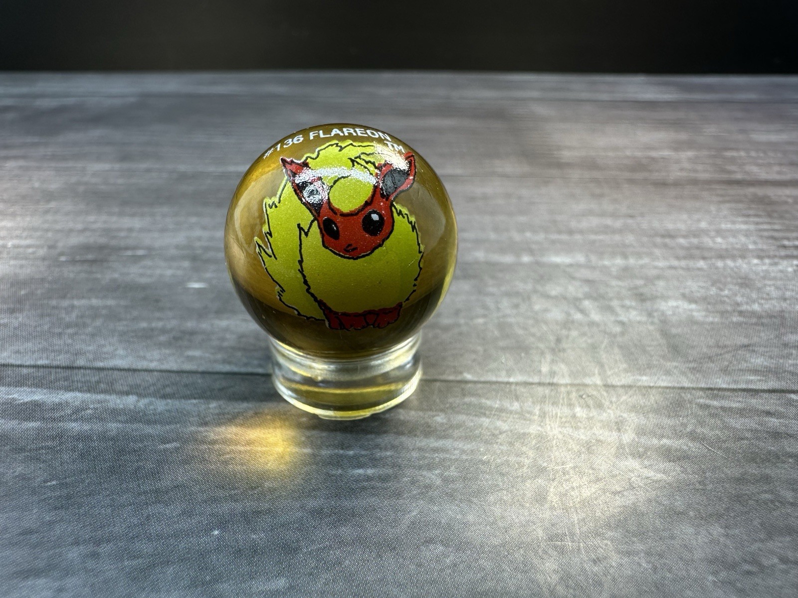 Vintage ToyBiz Pokemon Marble Flareon #136 Glass Marble