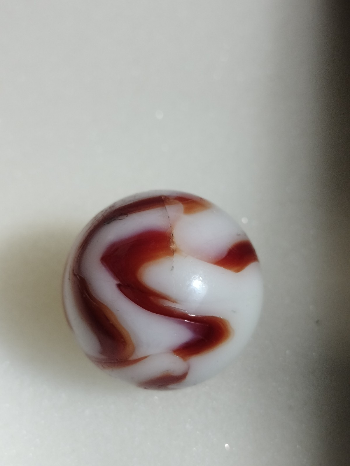 Peltier Red Zebra SHOOTER Marble 13/16 Inches NLR Miller Swirl