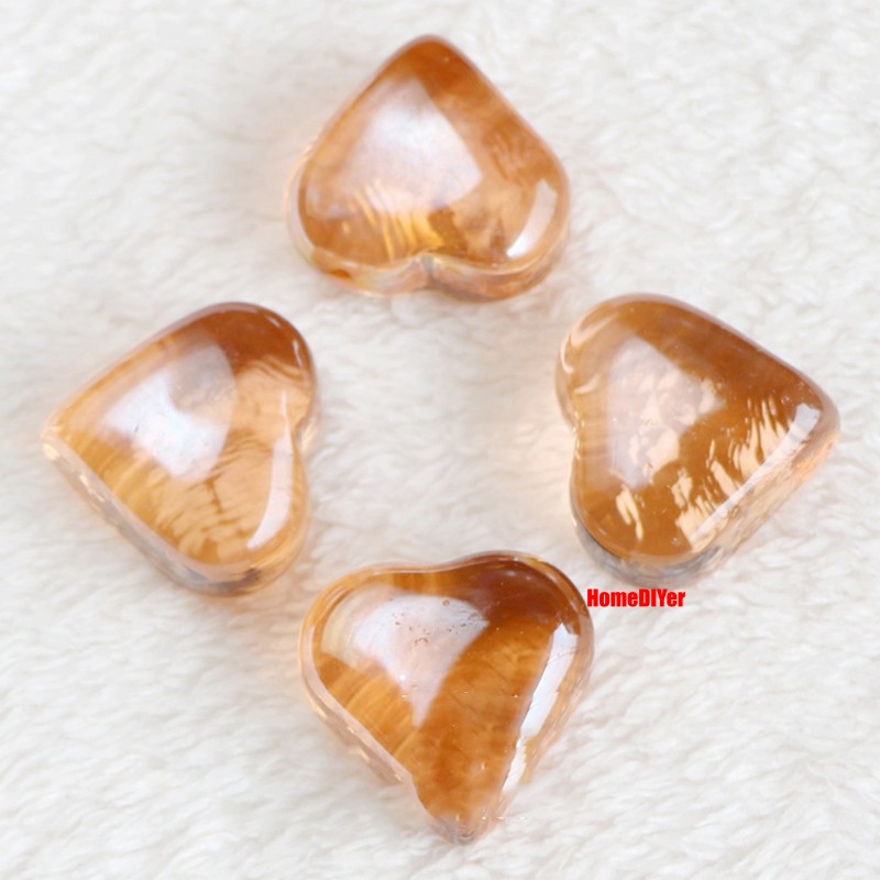 Colour Glass Heart Shape Marbles Beads Fish Tanks Vase Wedding Favour Decoration