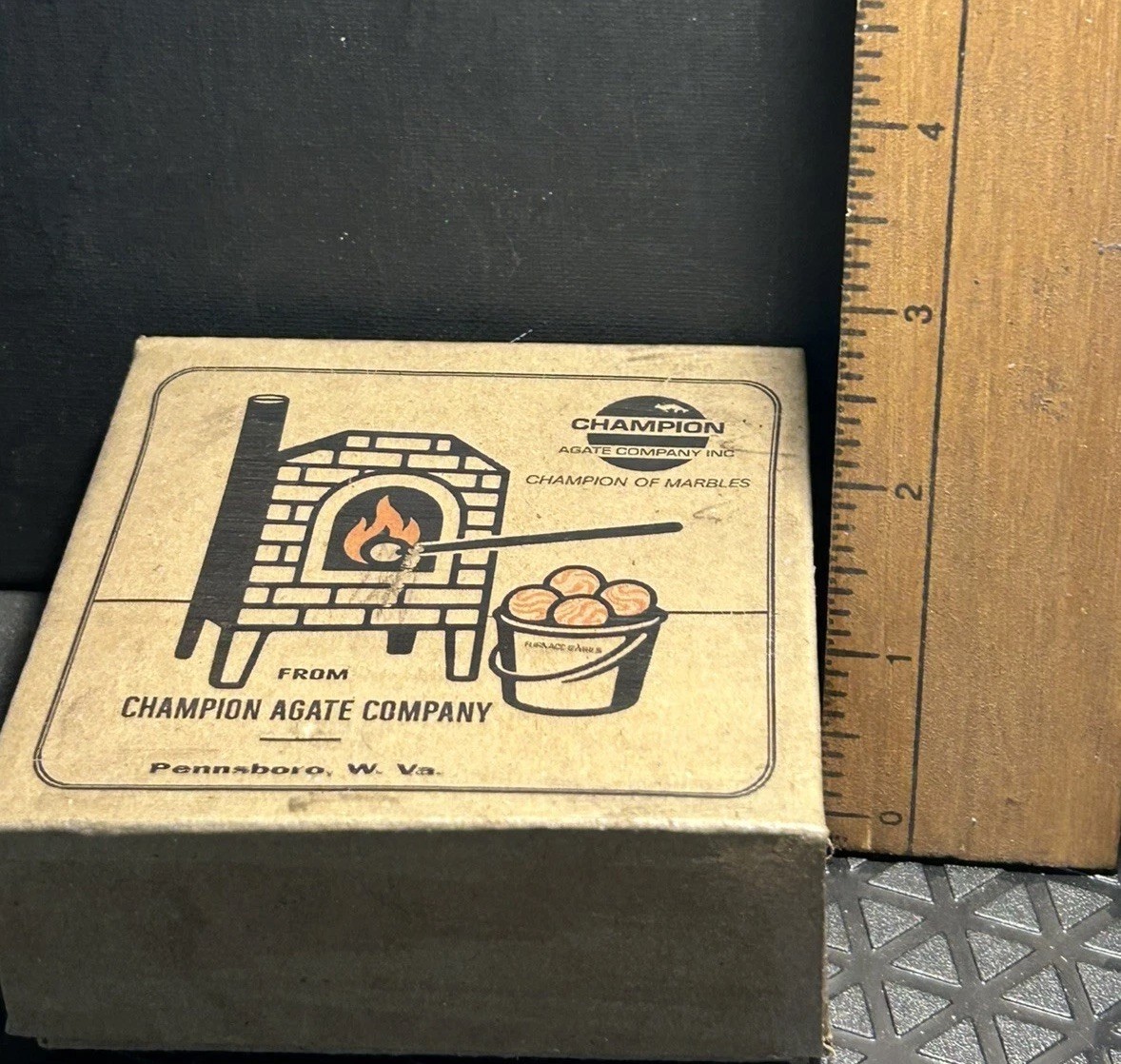 Champion Agate Company Furnace Swirl Marble Logo Deep Marble Box