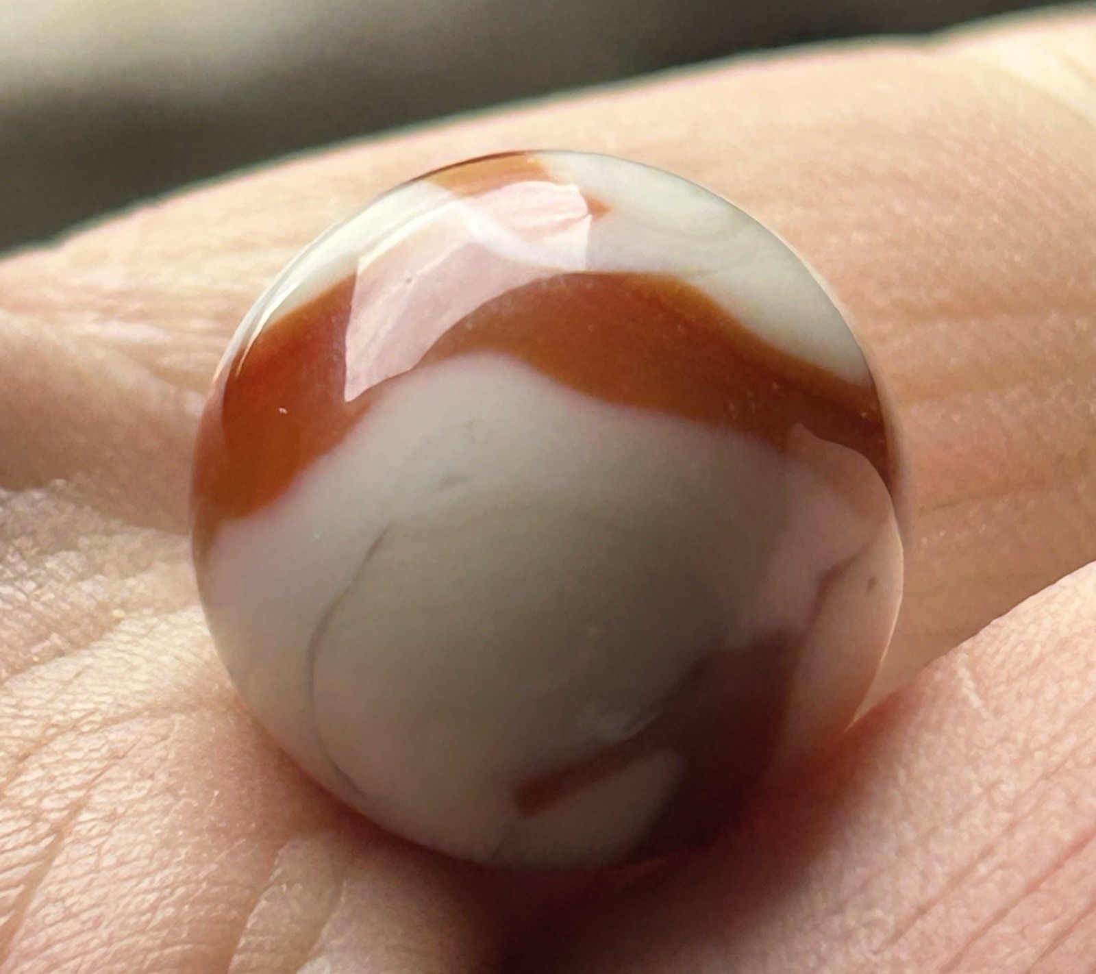 Vintage Heaton Or Alley Agate 0.57” Red Ribbon Swirl Marble Near Mint Condition