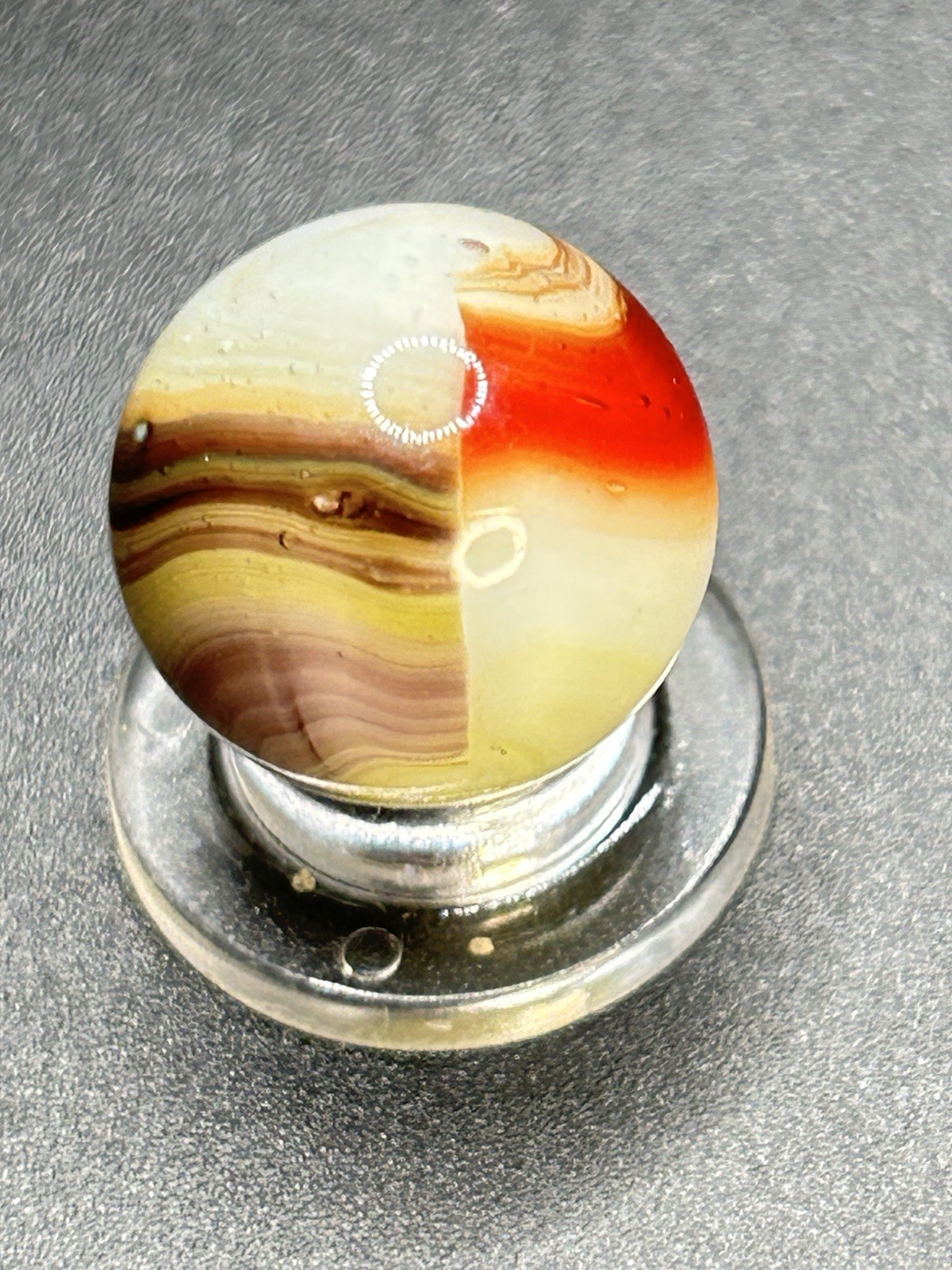 Vintage Vitro Agate “Buttermilk” Marble UV Active Blended Colors w/Purple 0.629