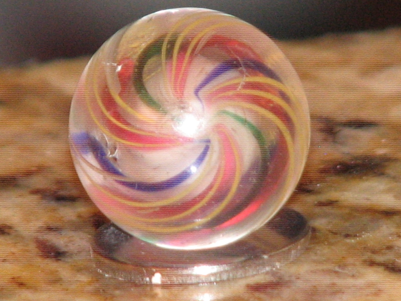.680 inch dia. Antique German swirl marble
