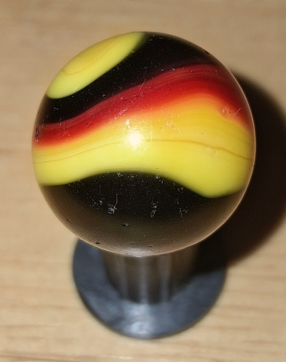 Vintage Akro Agate “Indian Blanket” Corkscrew Marble 23/32″