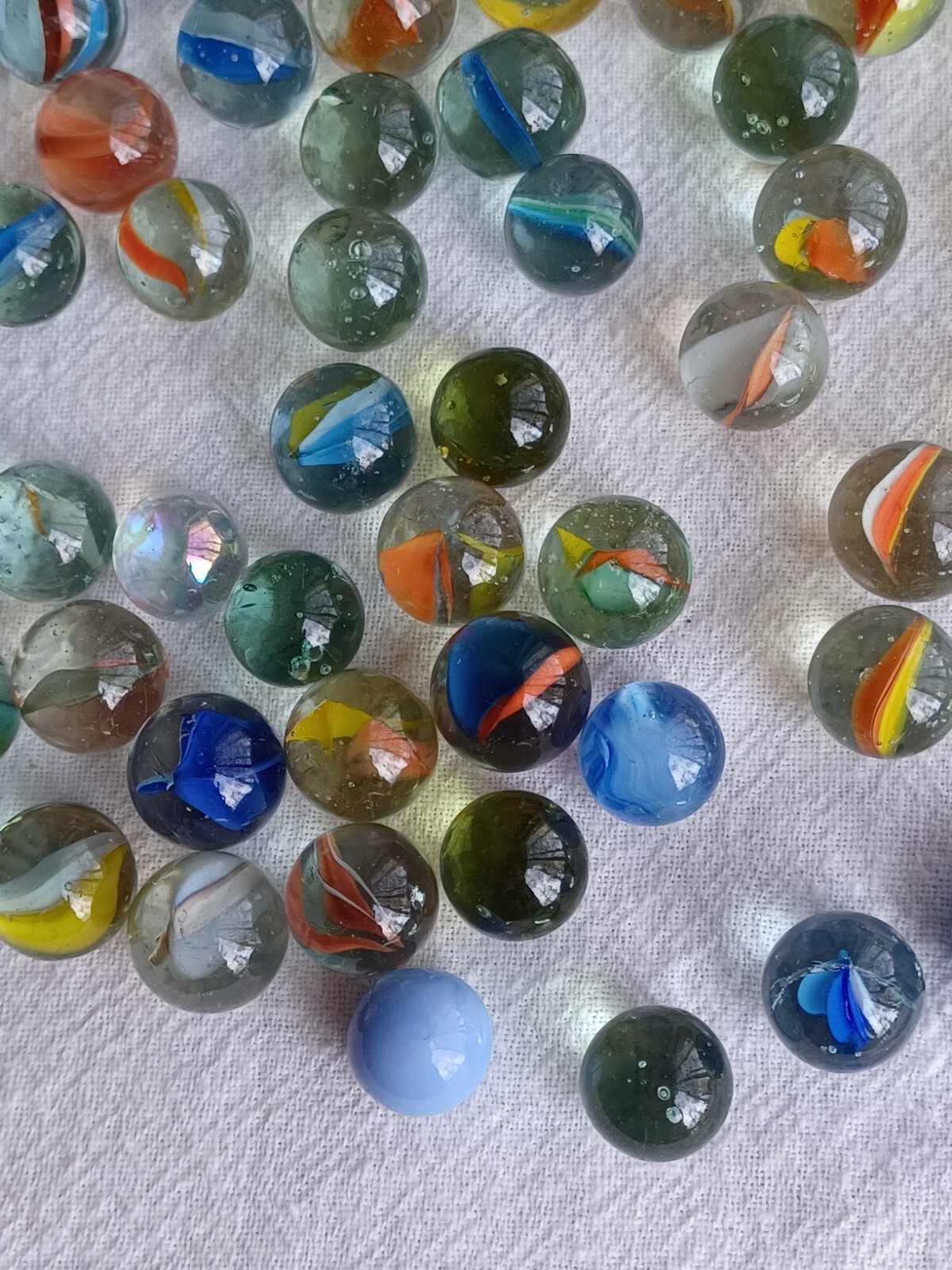 Marbles Lot of 100 +3 big multi-colored swirl