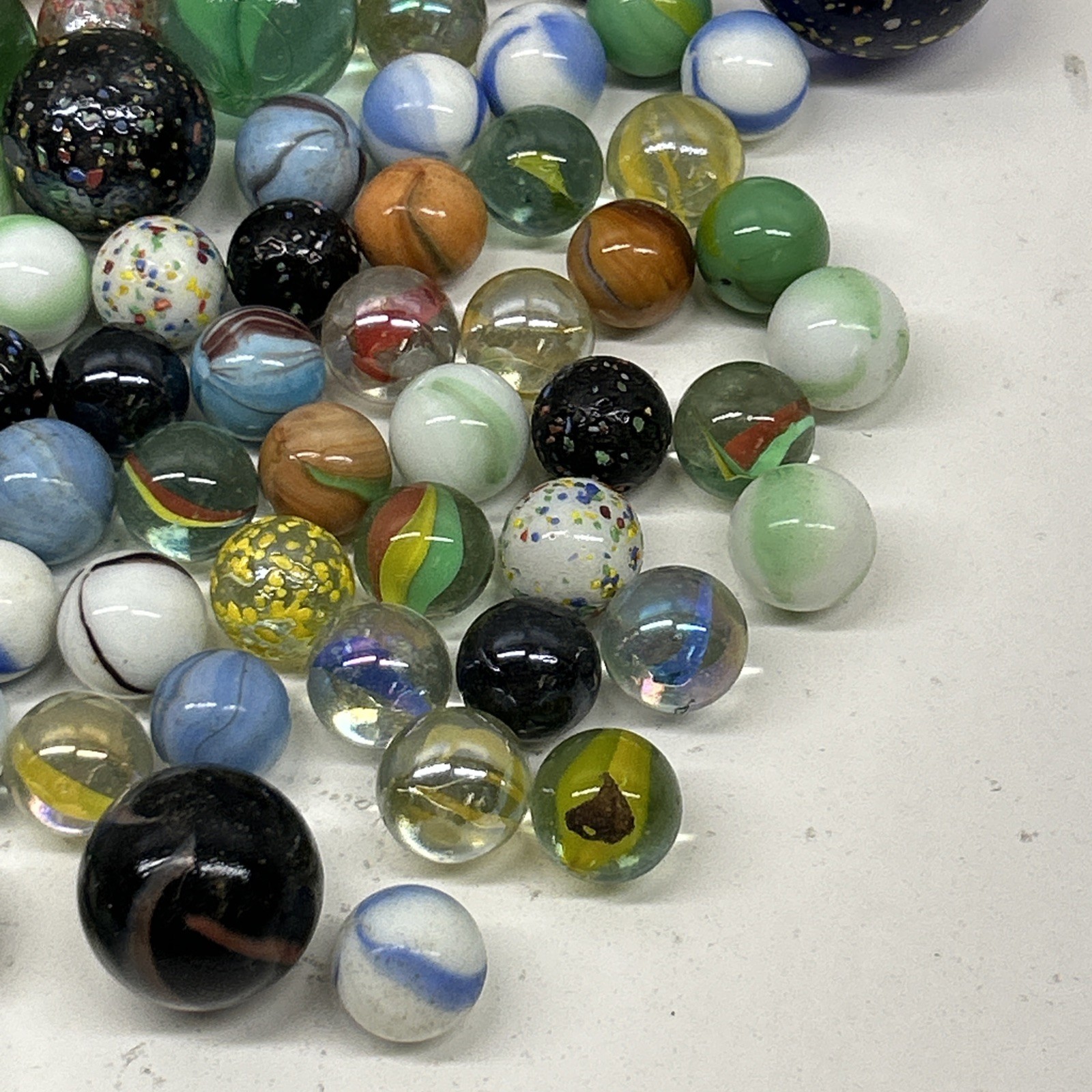 Lot Of 100 + Vintage Marbles With Indian Style Carrying Bag