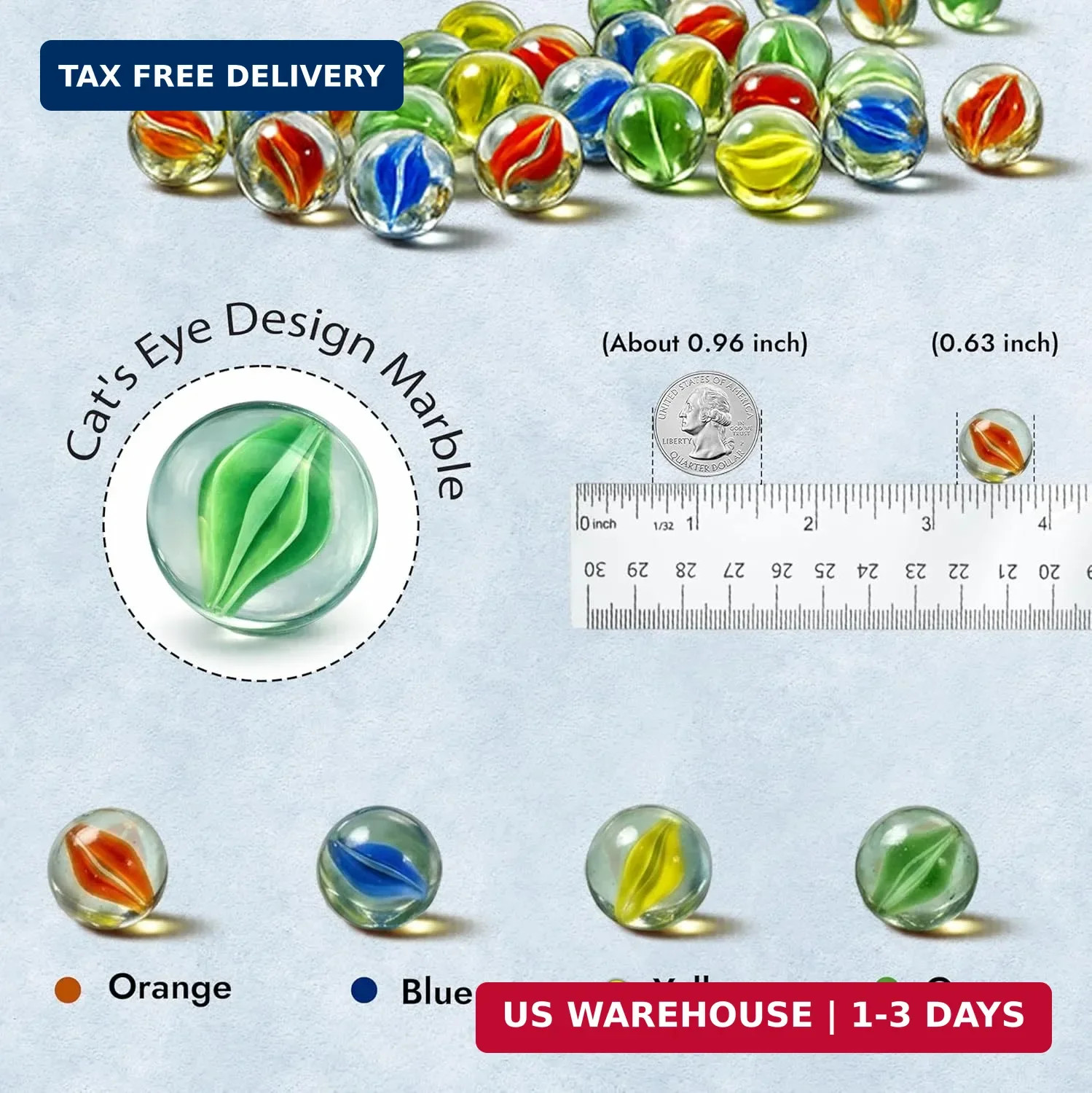 ARSUK Glass Marbles Cats Eye Color Assorted Decorative Vase Filler Marbles for B