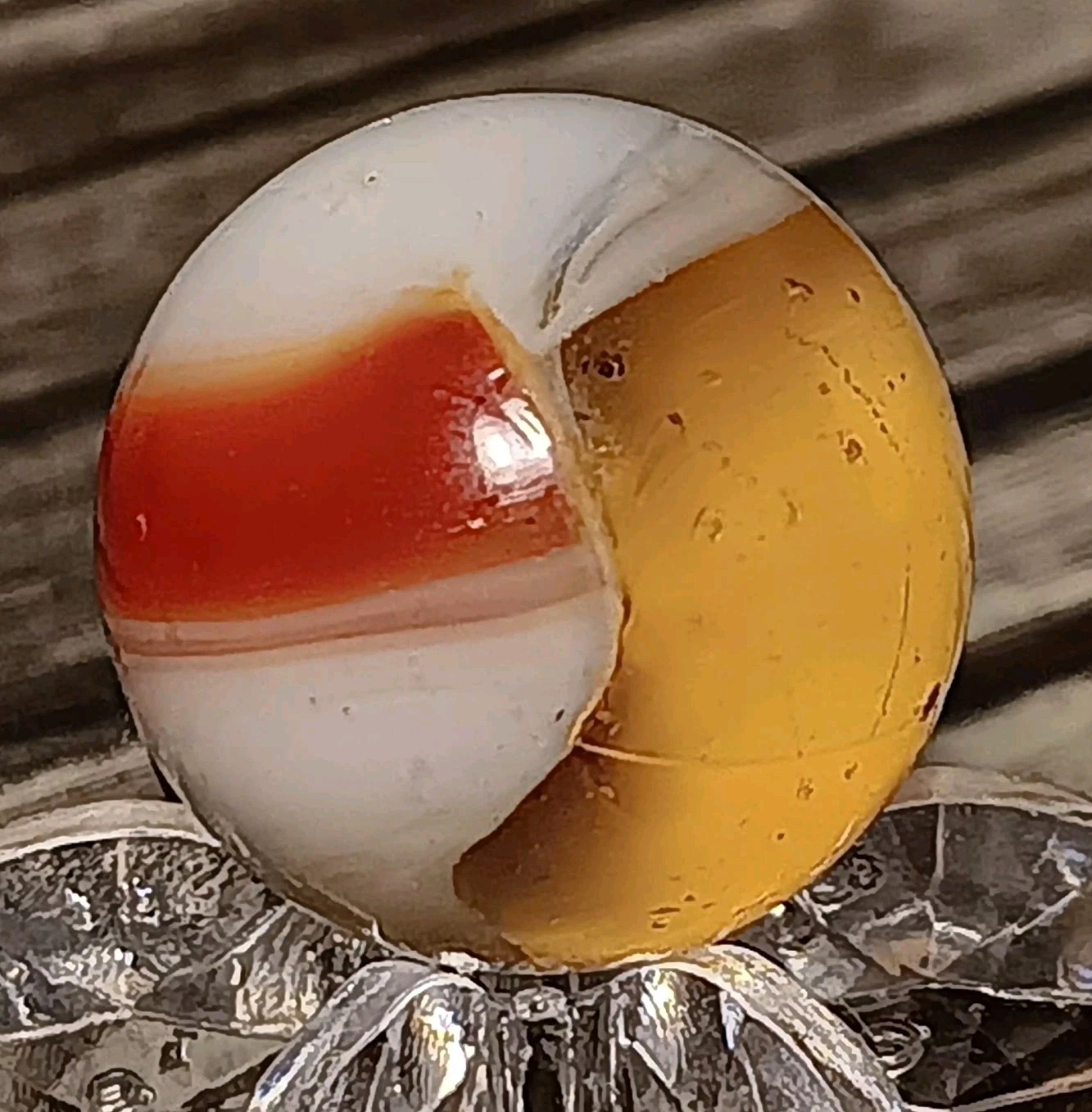 VITRO AGATE TRI-LITE HELMET PATCH MARBLE. HTF COLOR COMBO .59″ NEAR MINT.