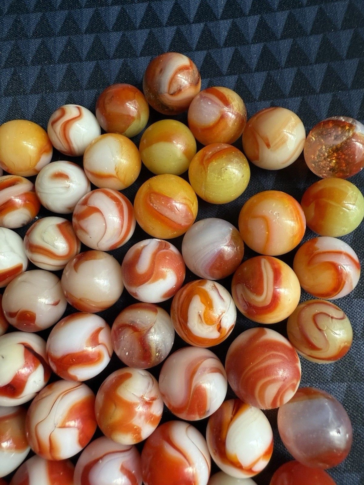Huge VTG. Akro Agate, Peltier, Oxblood ?,Rainbow, Ravenswood,Glass Marble Of 64