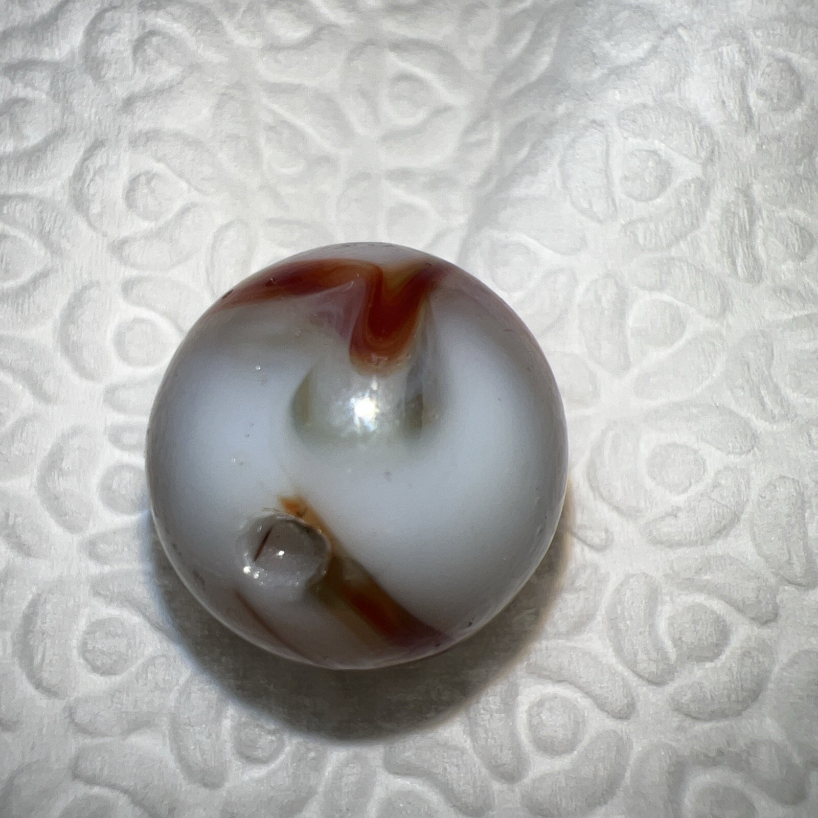 1/2” Alley Agate Silver Oxblood swirl