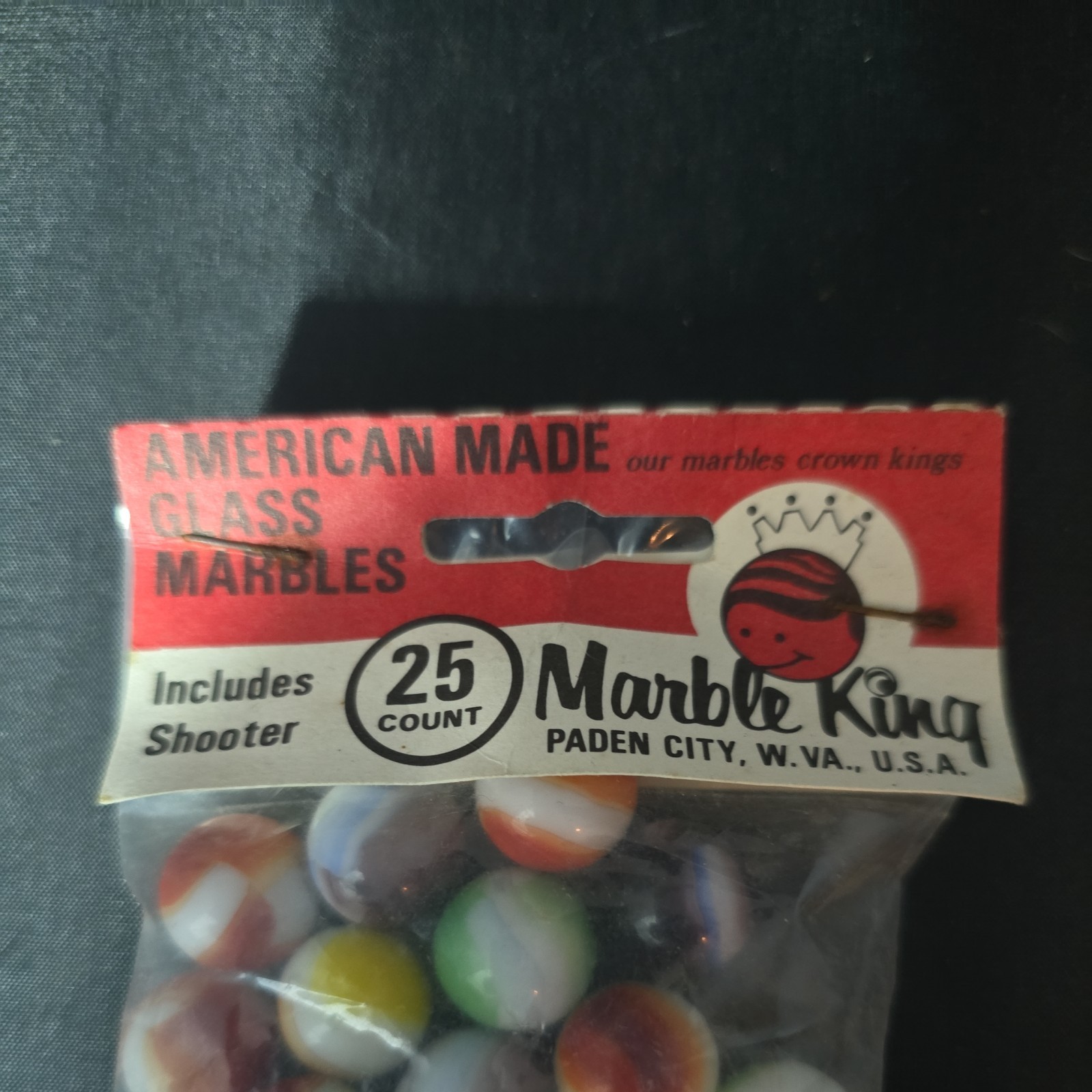 Vintage Marbles Lot. Marble King 25 Count Poly Bag. Great Condition. Paden City