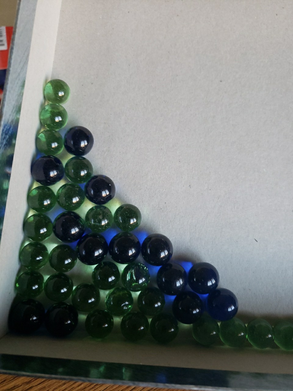 Lot Of 40 Glass Marbles 27 Small Light Green And 13 Medium Dark Purple VGC