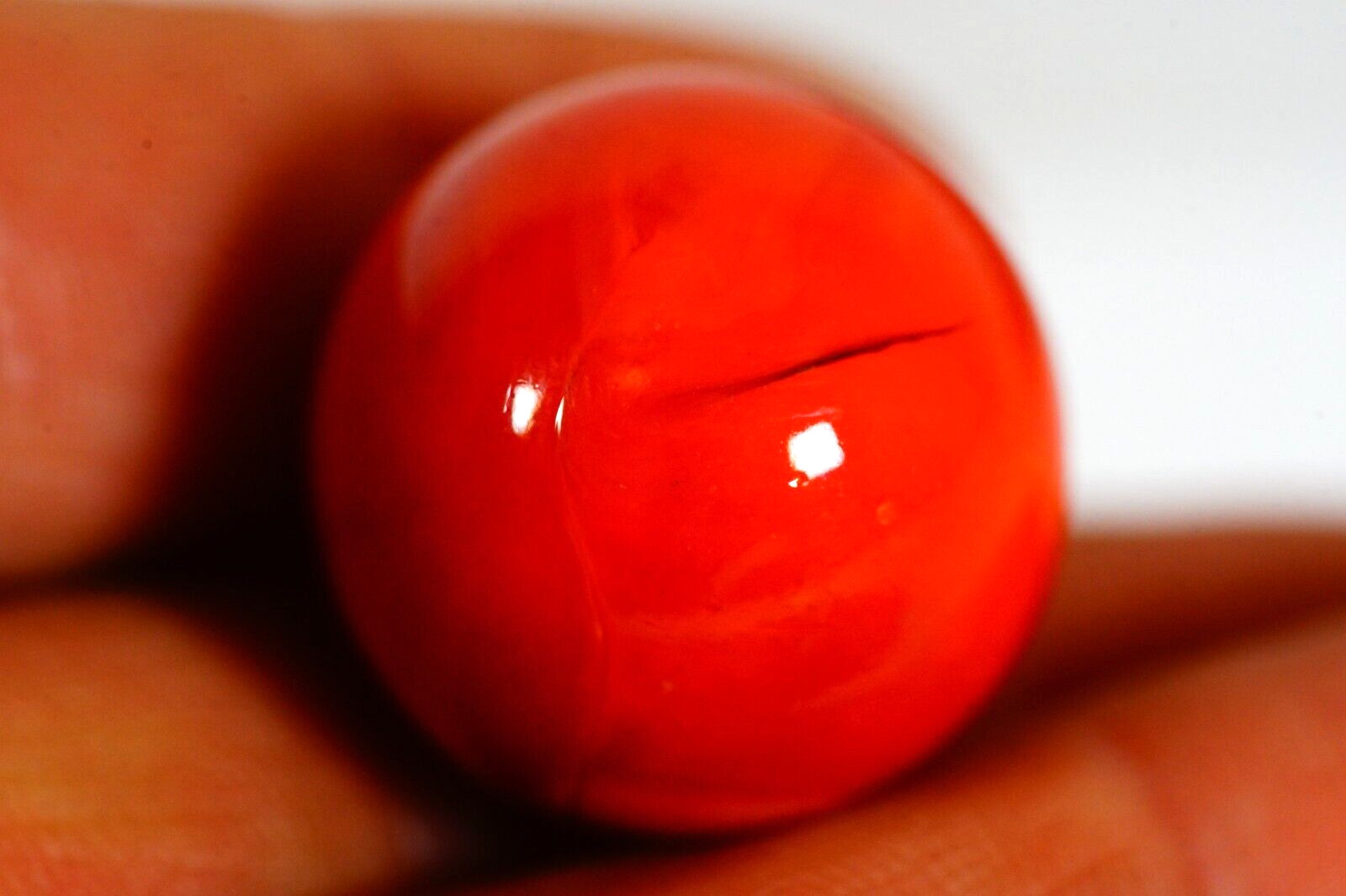 Art Glass Red White Orange Swirl Shooter Marble 25MM Round Glass Sphere