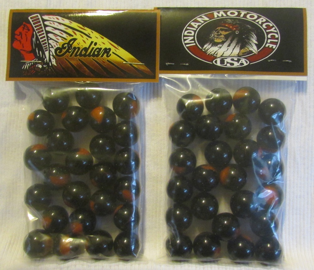 2 Bags Of Indian Motorcycle Made In USA Promo Marbles