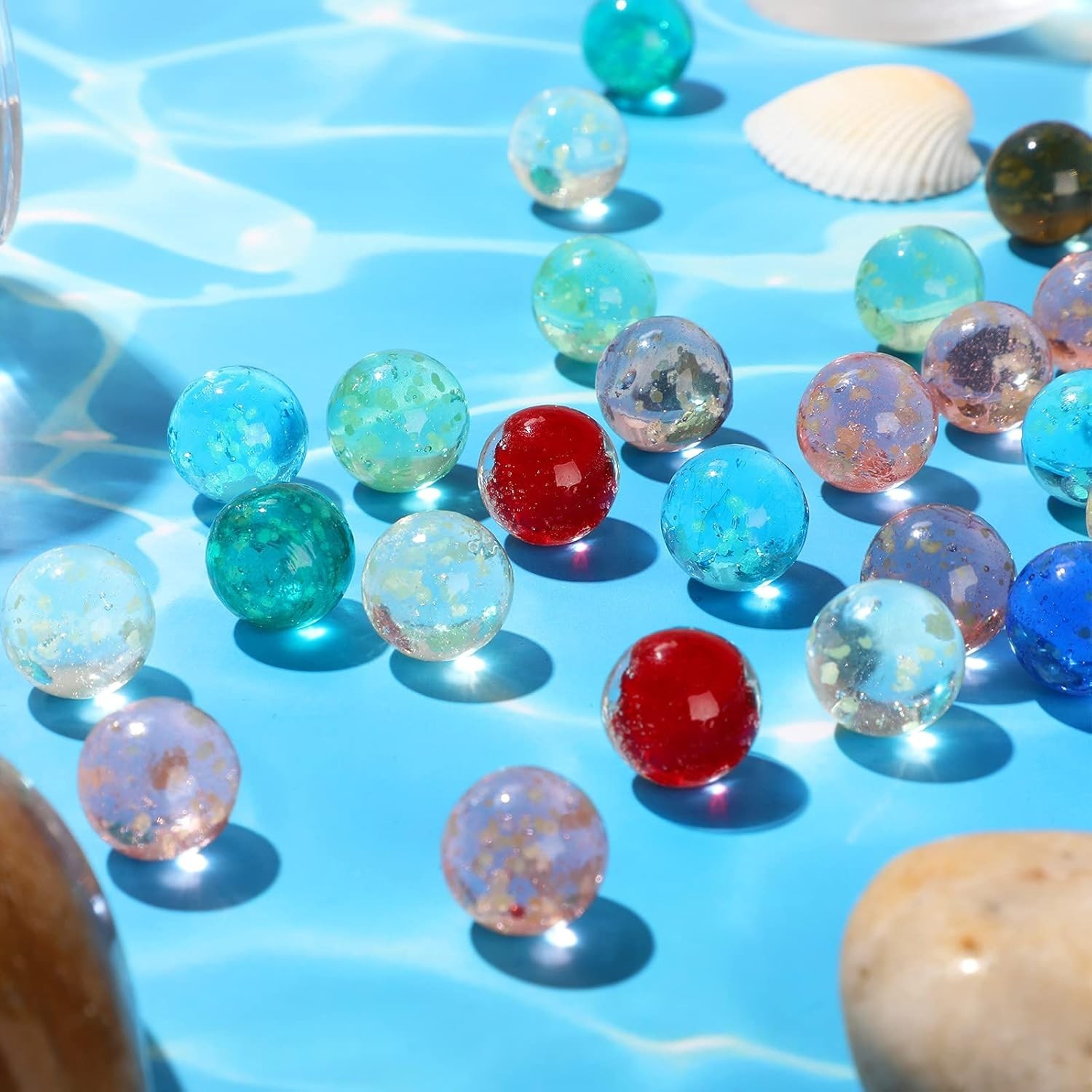 20 Pieces Large Marbles Glowing in The Dark, Marbles Bulk Luminous Colorful H…