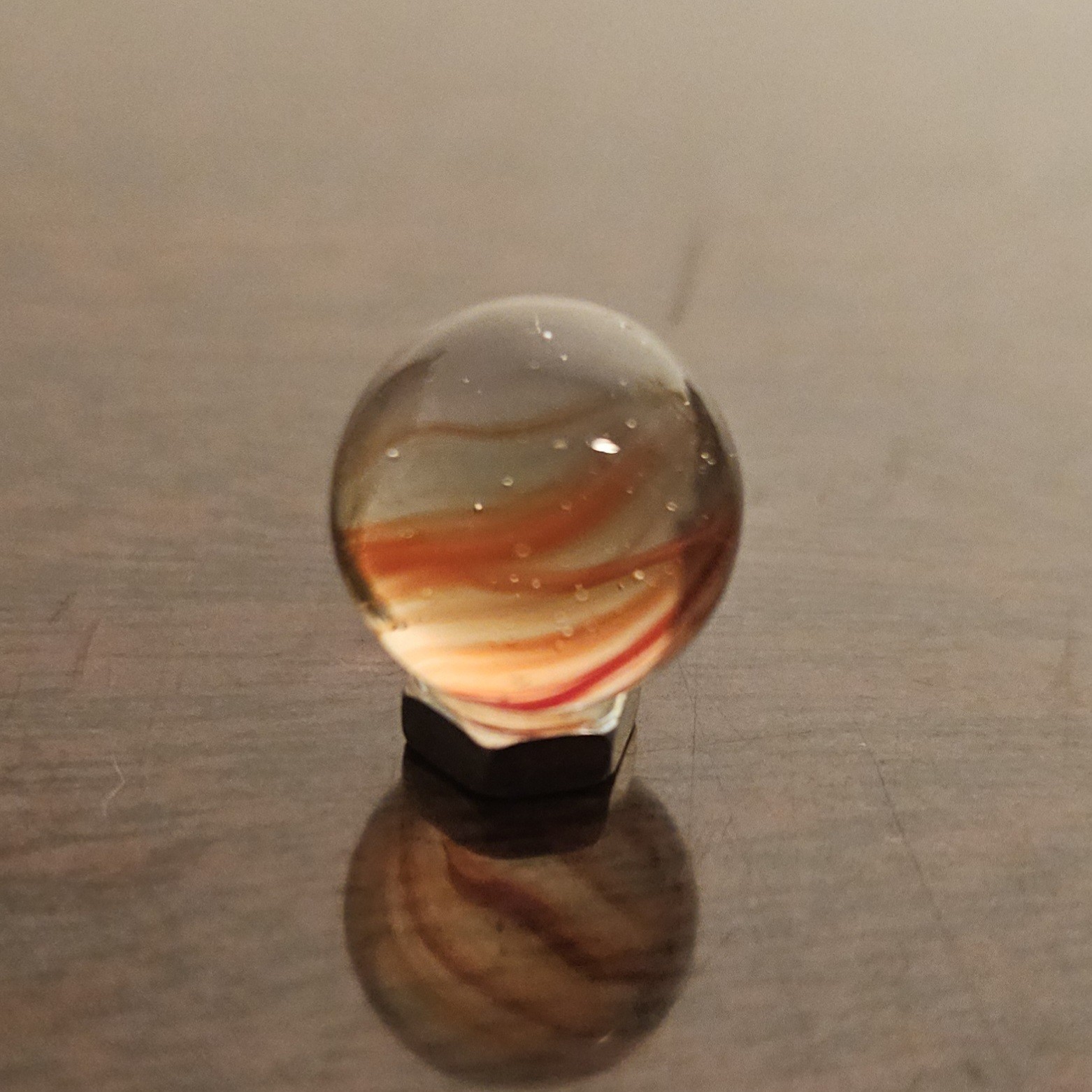 Vintage Vacor Red Spaghetti Ribbon .593″ Glass Marble