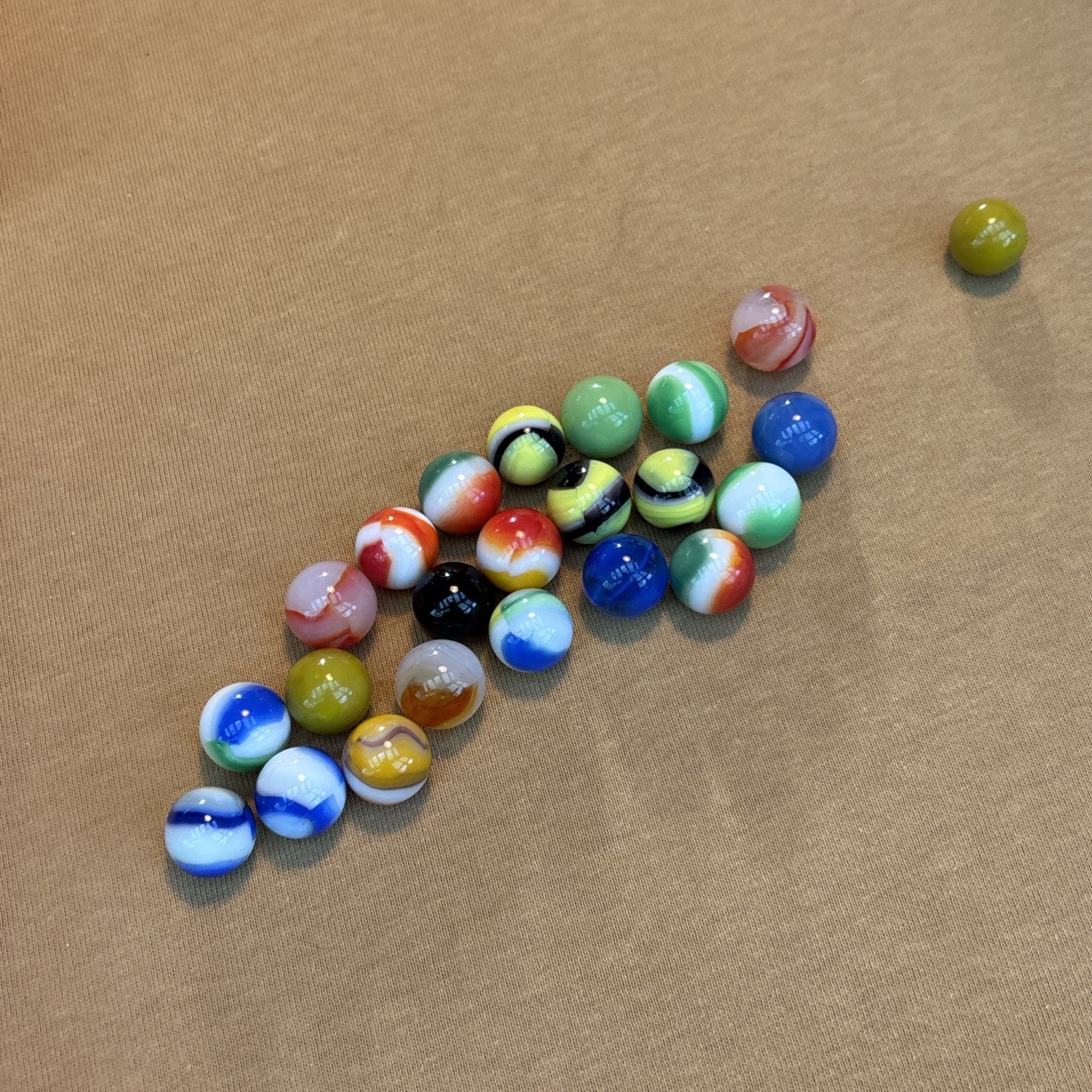 Original Antique Vintage Old Marbles Lot Swirl Colors Blue Green Orange White