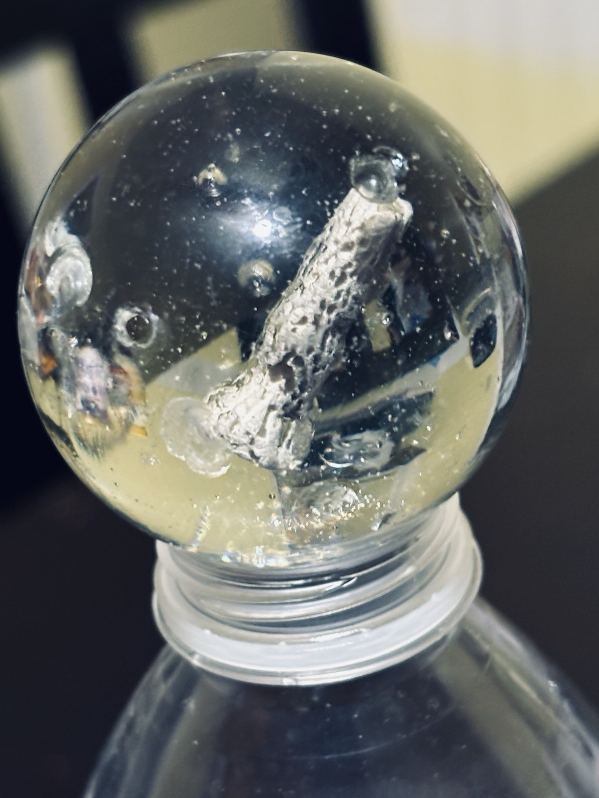 1.5” German Sulfide Toy Marble Standing Bear Polished