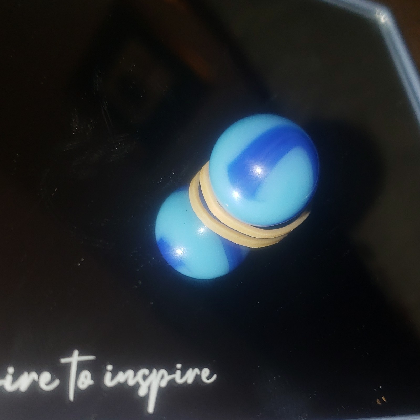 robin egg blue corkscrew marble