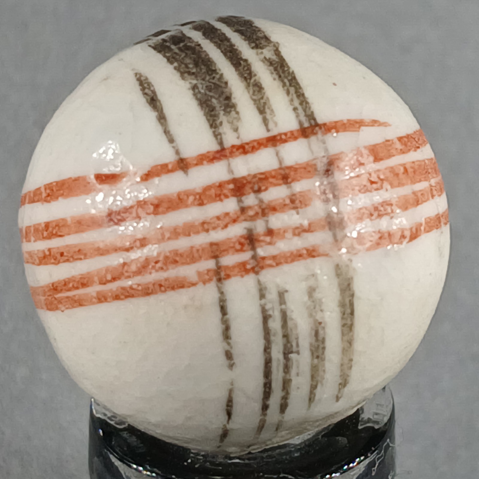 Vintage German Handmade China Glazed Lined Marble .67 Inches NM Condition