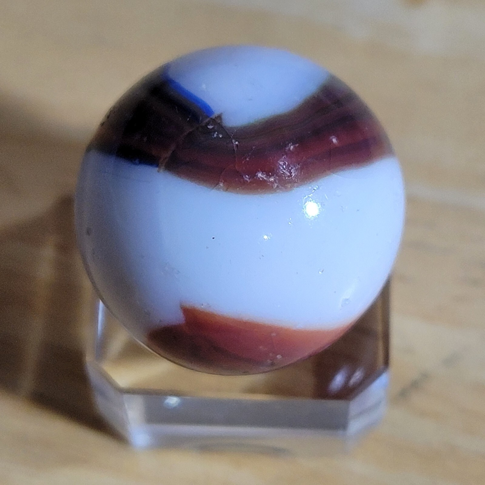 POLISHED MINT ! VHTF VINTAGE PELTIER OR MARBLE KING BOULDER SIZED .959″ 2B/30