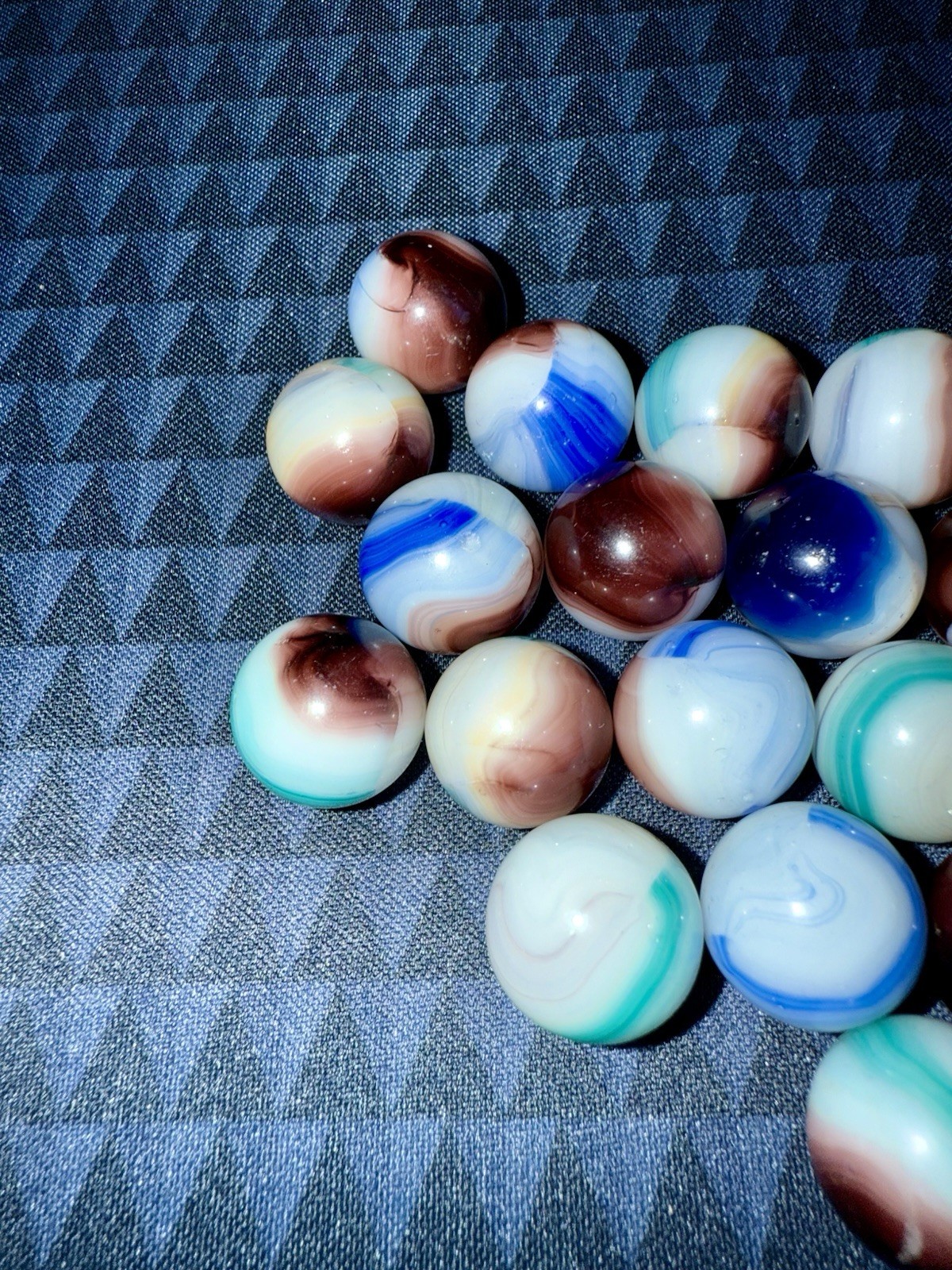 Vintage Glass Swirl Marble Akro Agate Vitro Peltier Marbles Lot Of 19