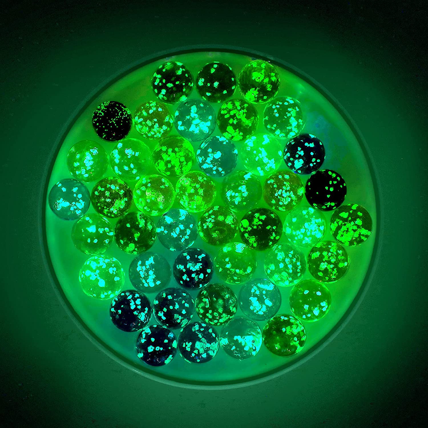 100 Pieces Colorful Glass Marbles Glow in the Dark Multi-Color Luminous Glowing