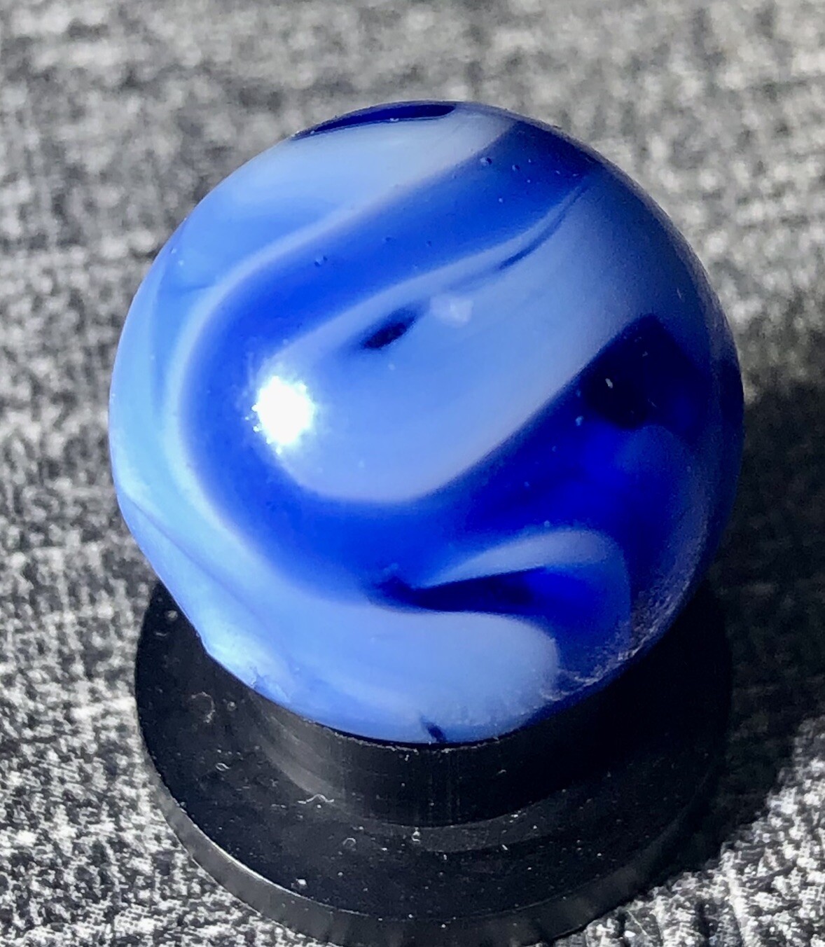 VTG Alley Agate Blue Flame Marble .60 Tiny Chip See Pics