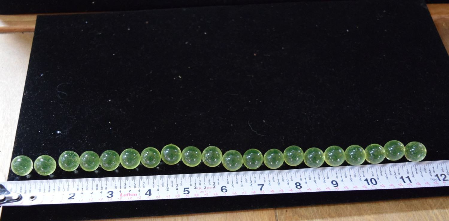 Vaseline Glass Uranium Glass Marbles – LOT OF 40