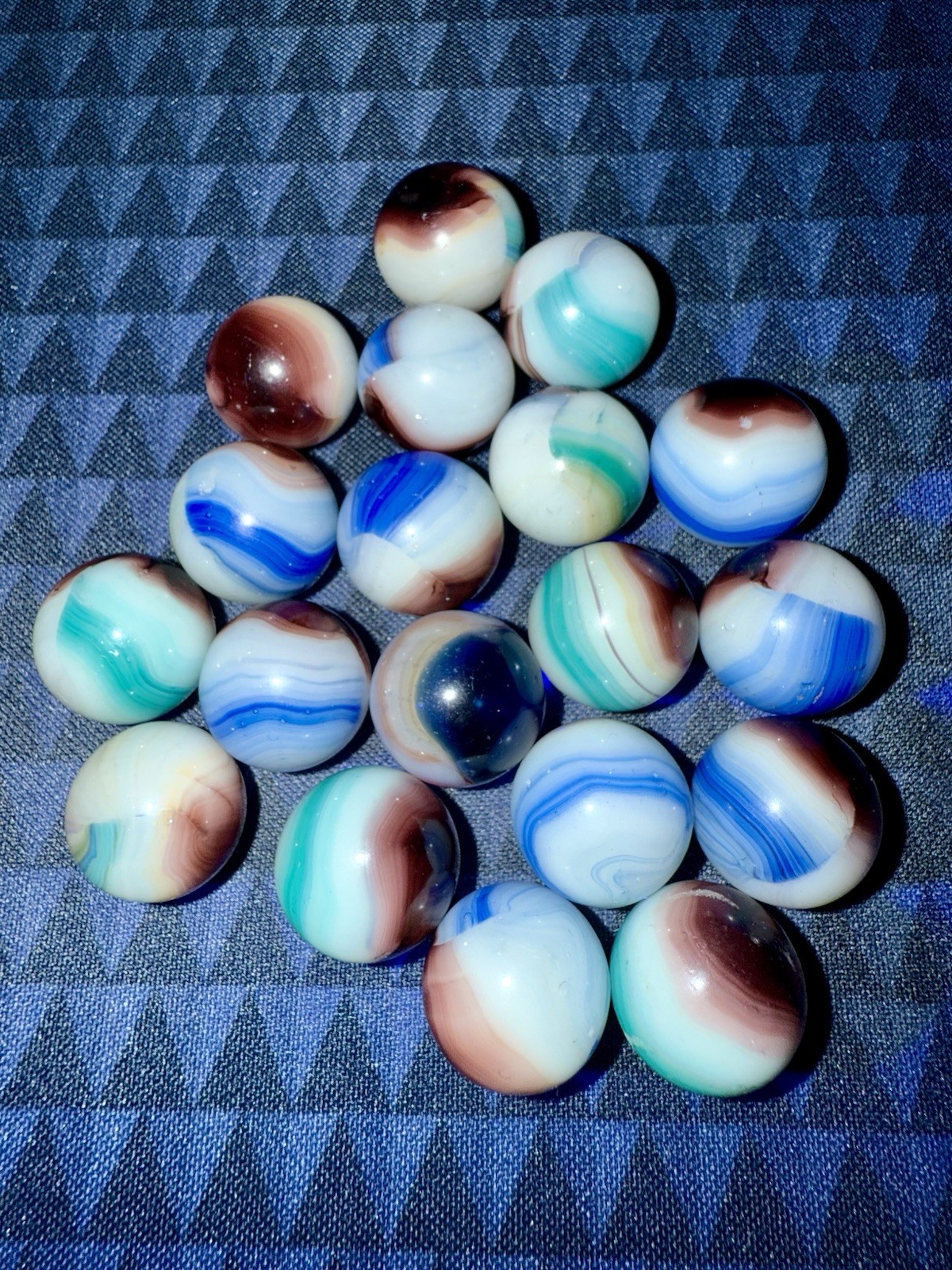 Vintage Glass Swirl Marble Akro Agate Vitro Peltier Marbles Lot Of 19