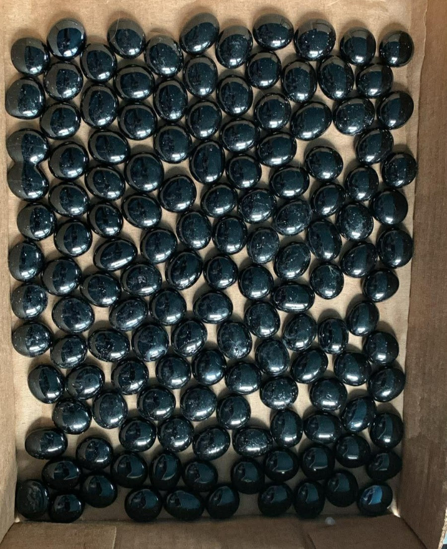 1 lb. 5.7 oz. BLACK FLAT GLASS MARBLES
