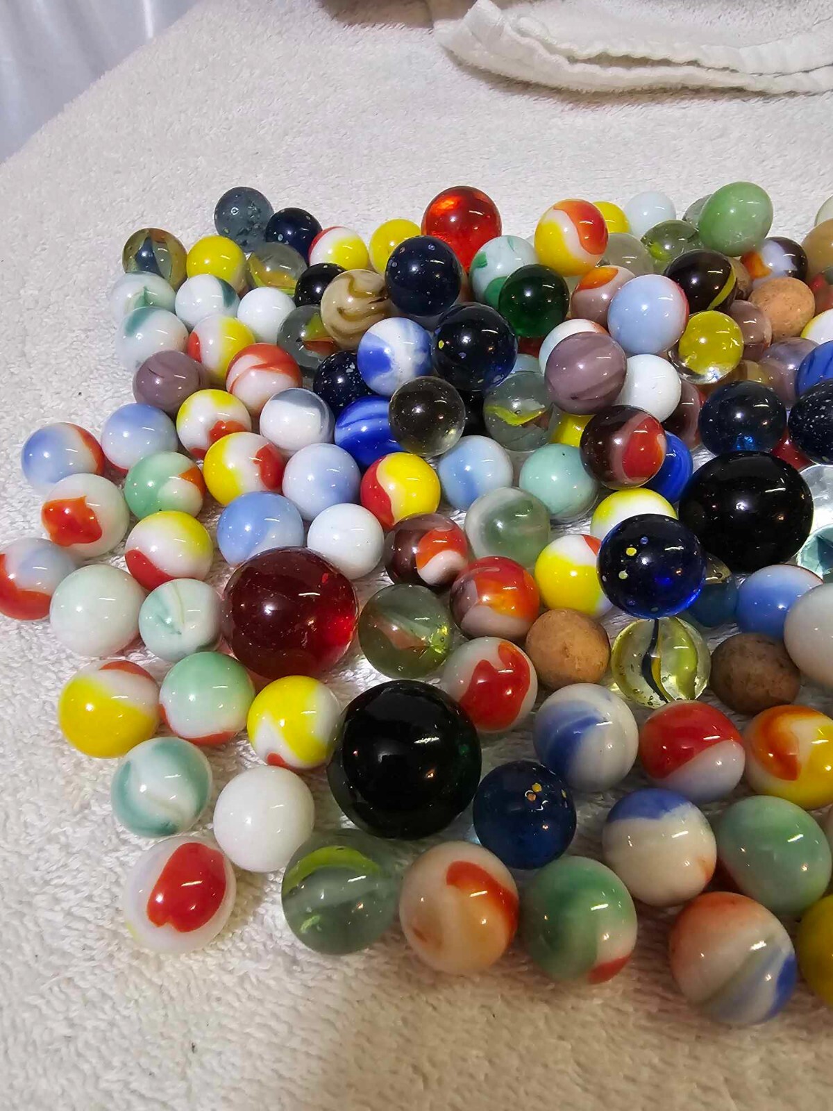 Lots of Vtg Estate Multicolor Marble Glass Swirl Opaque Colorful